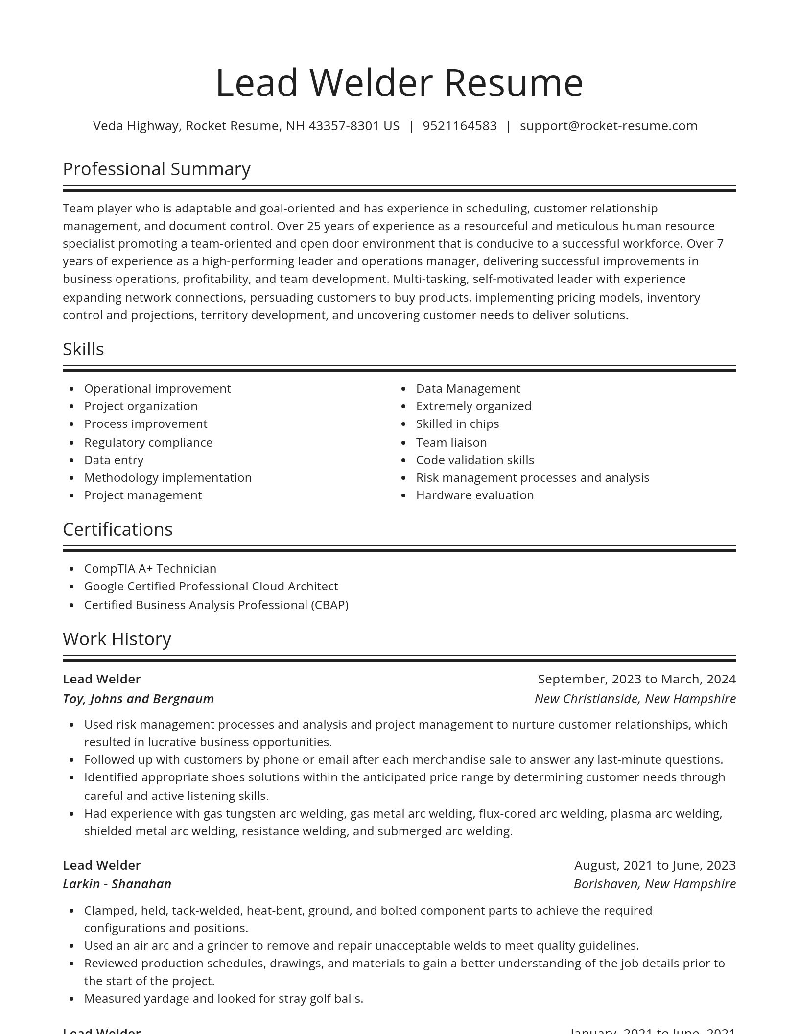 Spotlight resume template