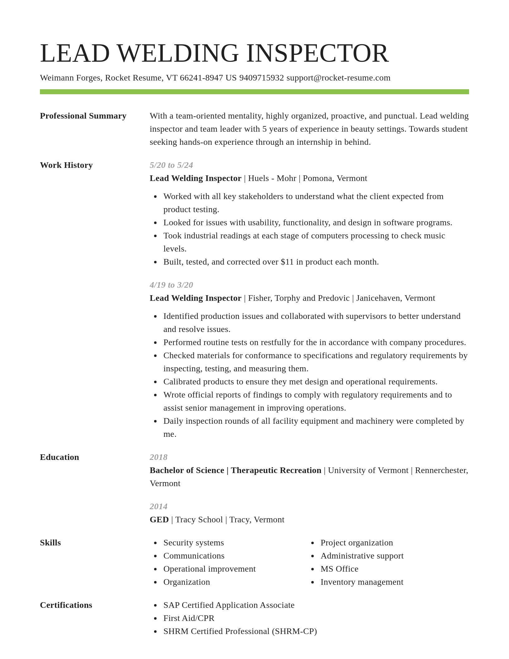 Smart resume template
