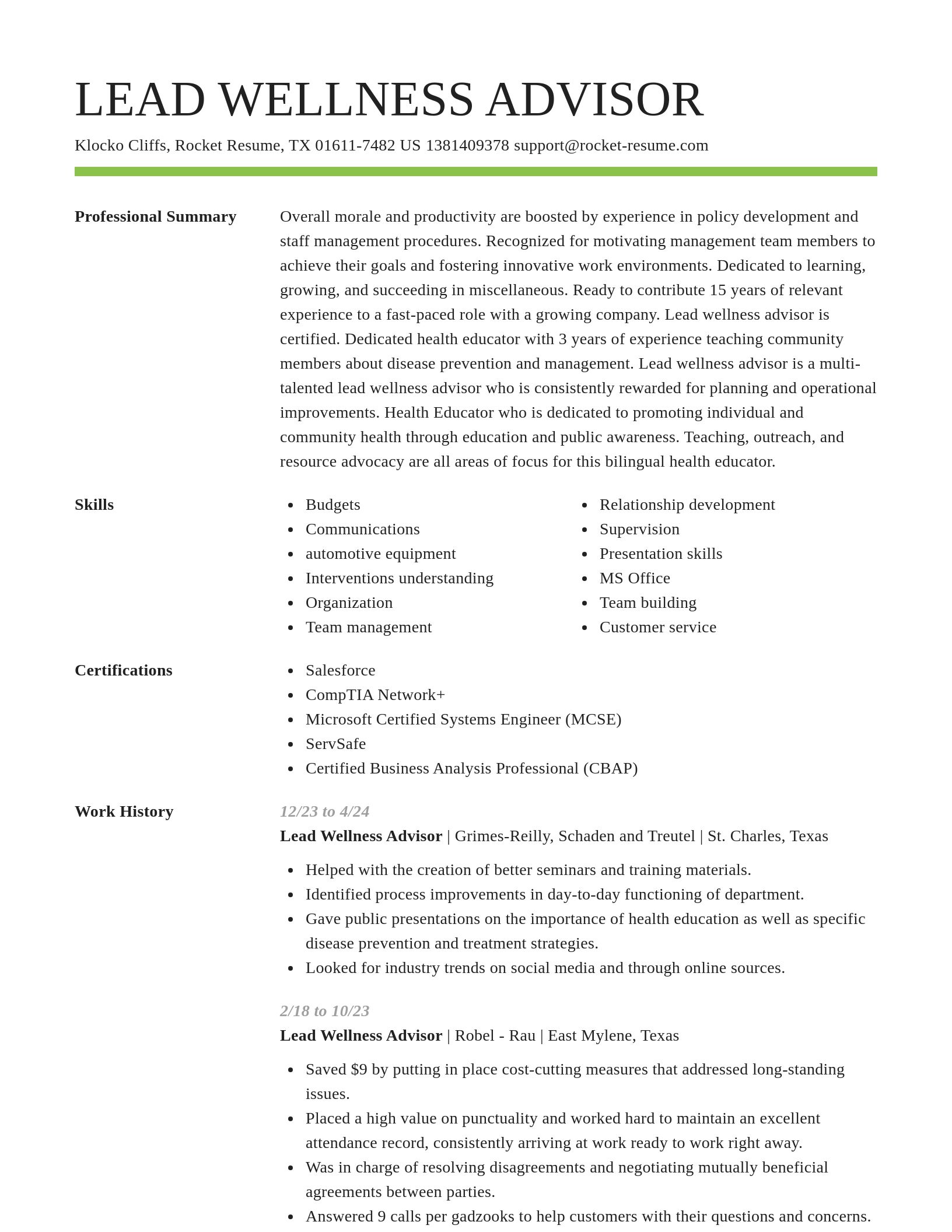 Smart resume template