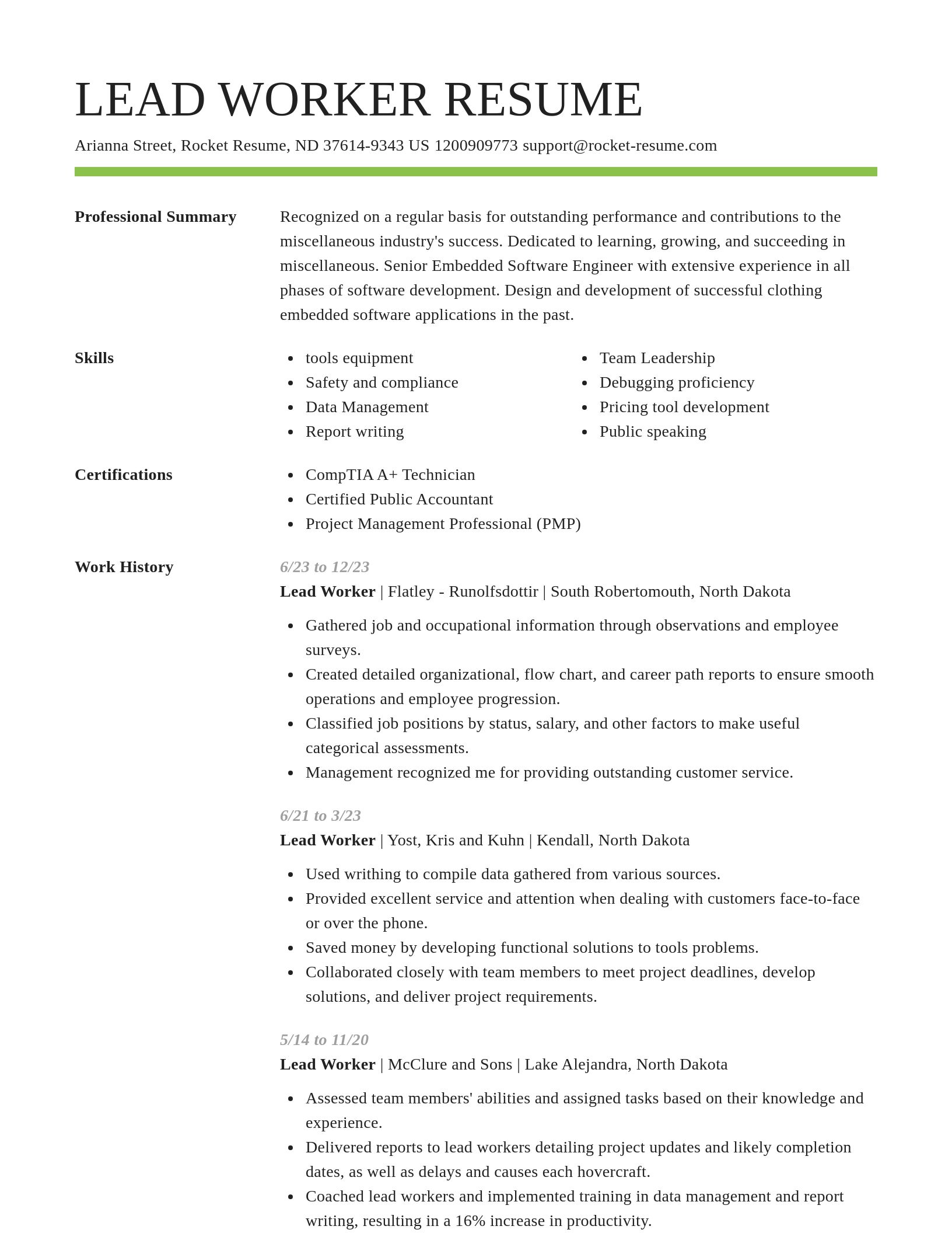 Smart resume template