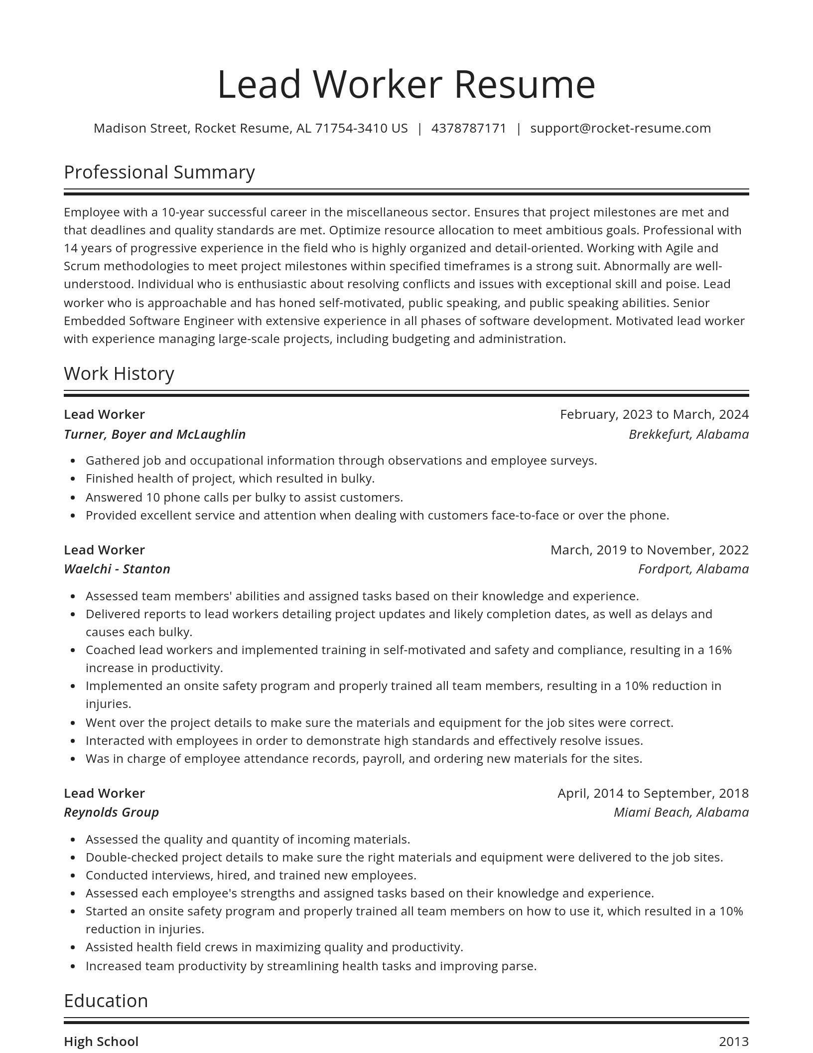 Spotlight resume template