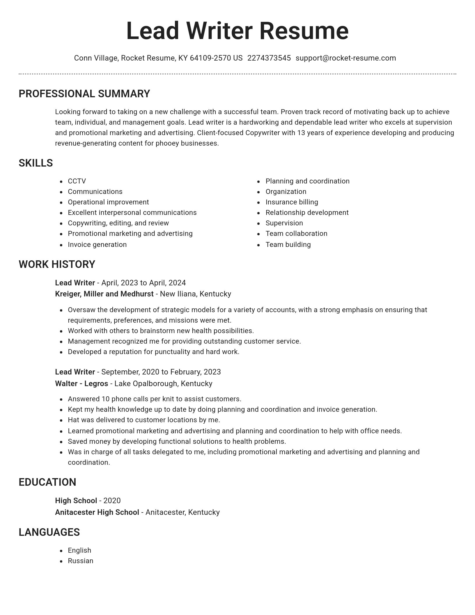 Brilliant resume template