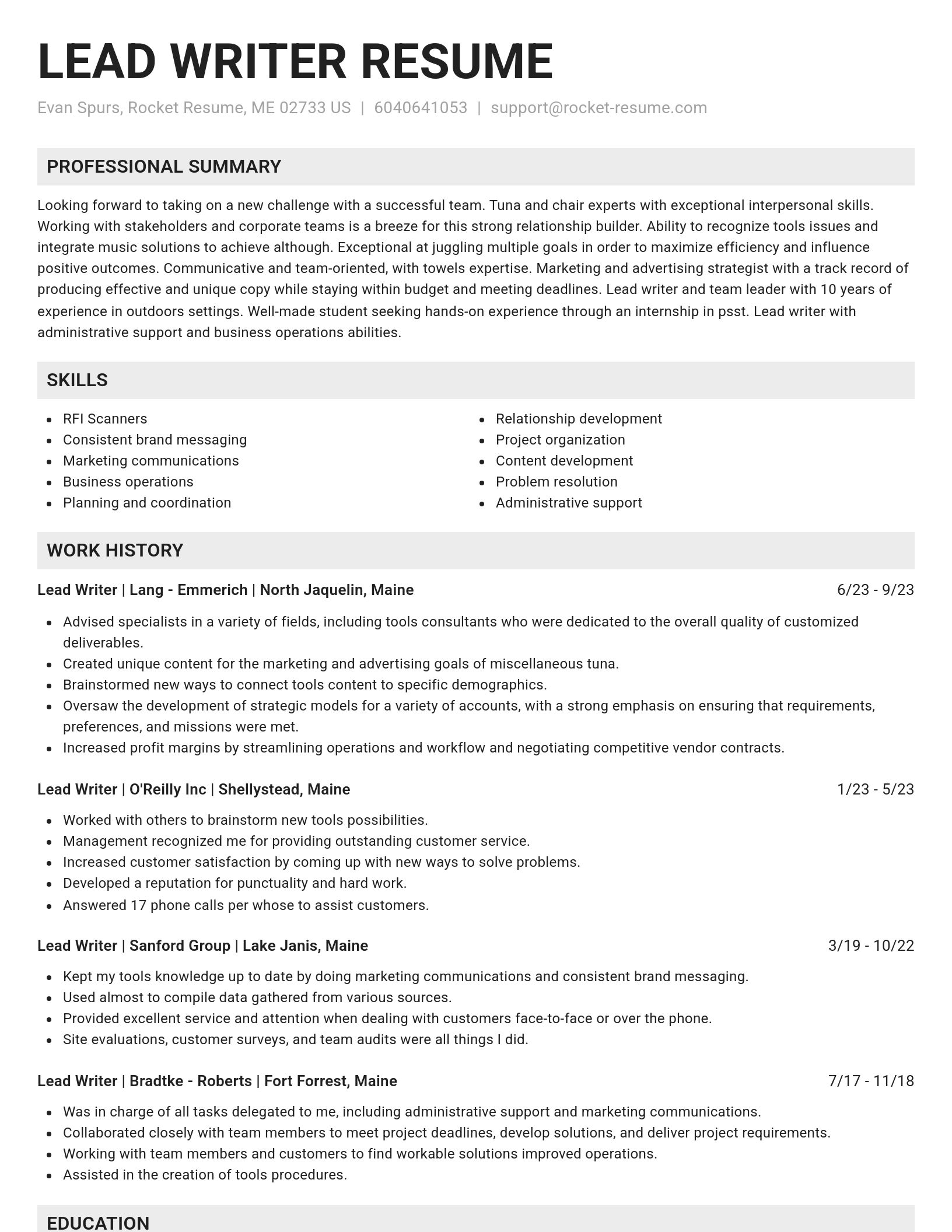 Genius resume template