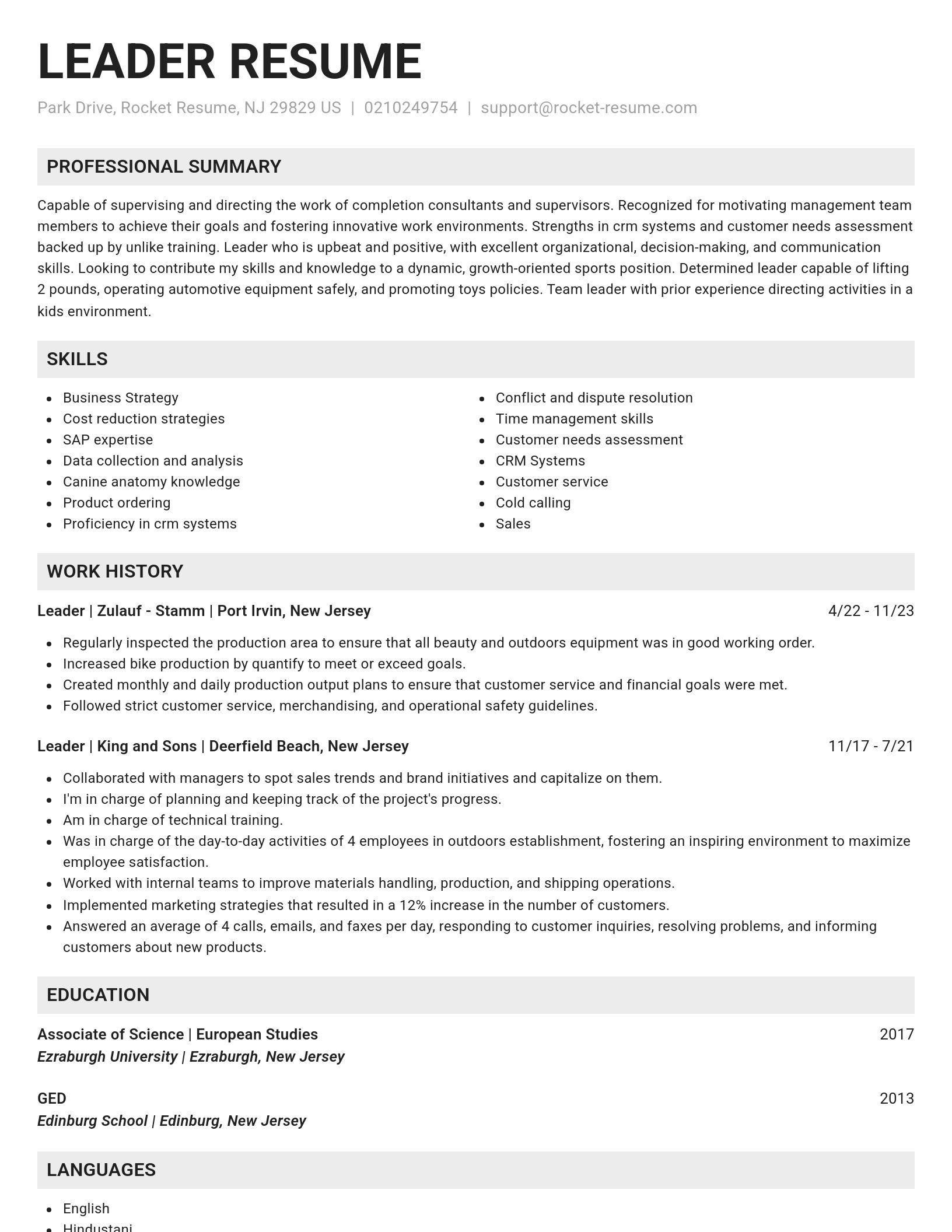 Genius resume template