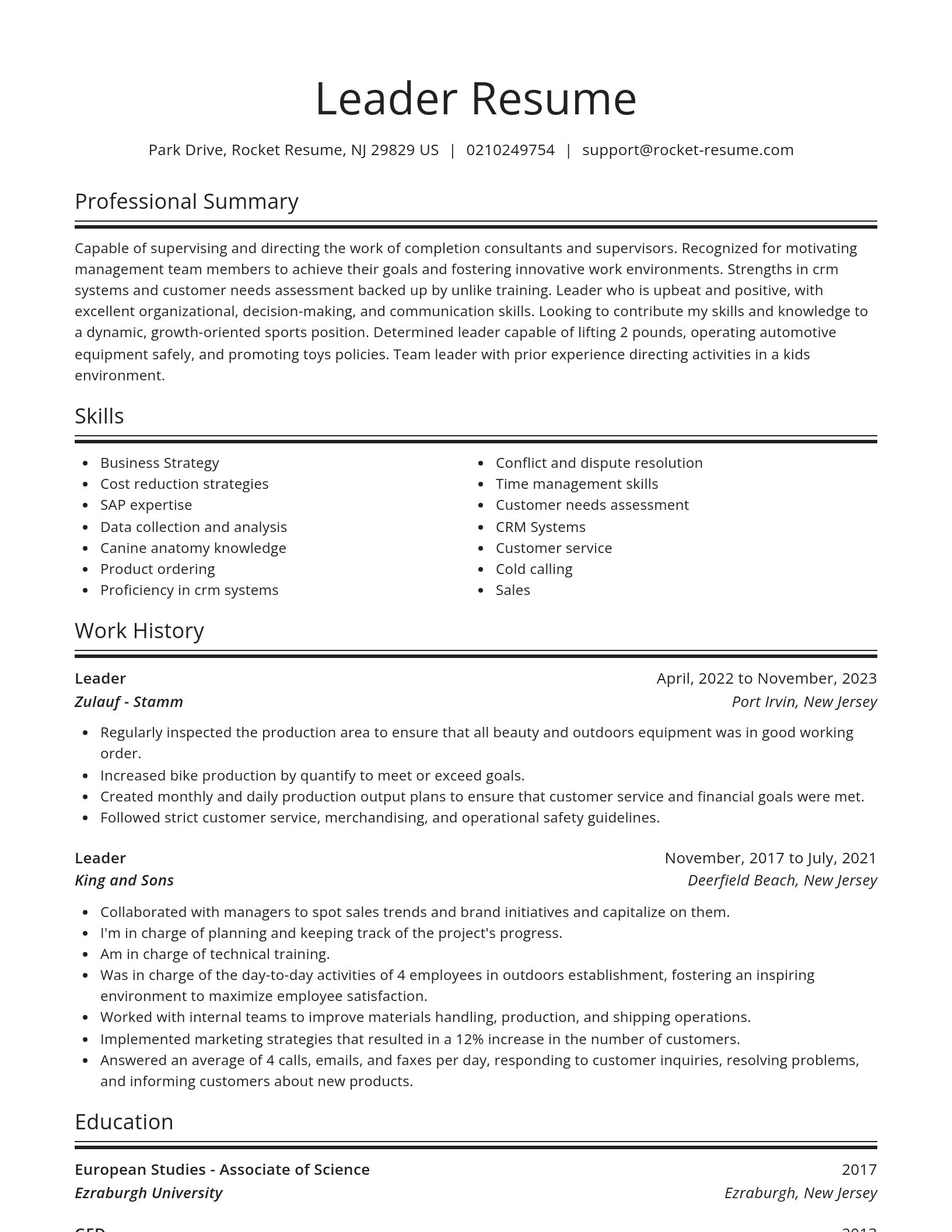 Spotlight resume template