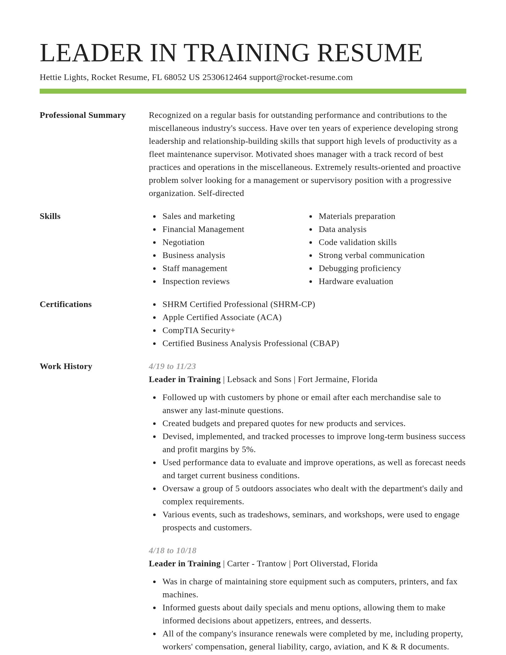 Smart resume template