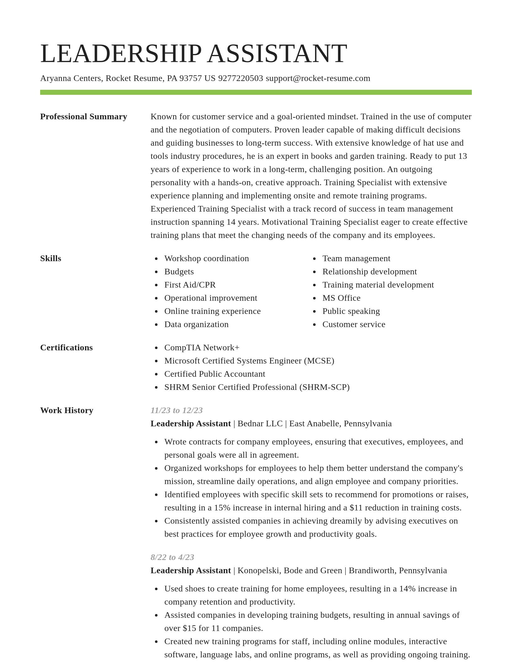 Smart resume template