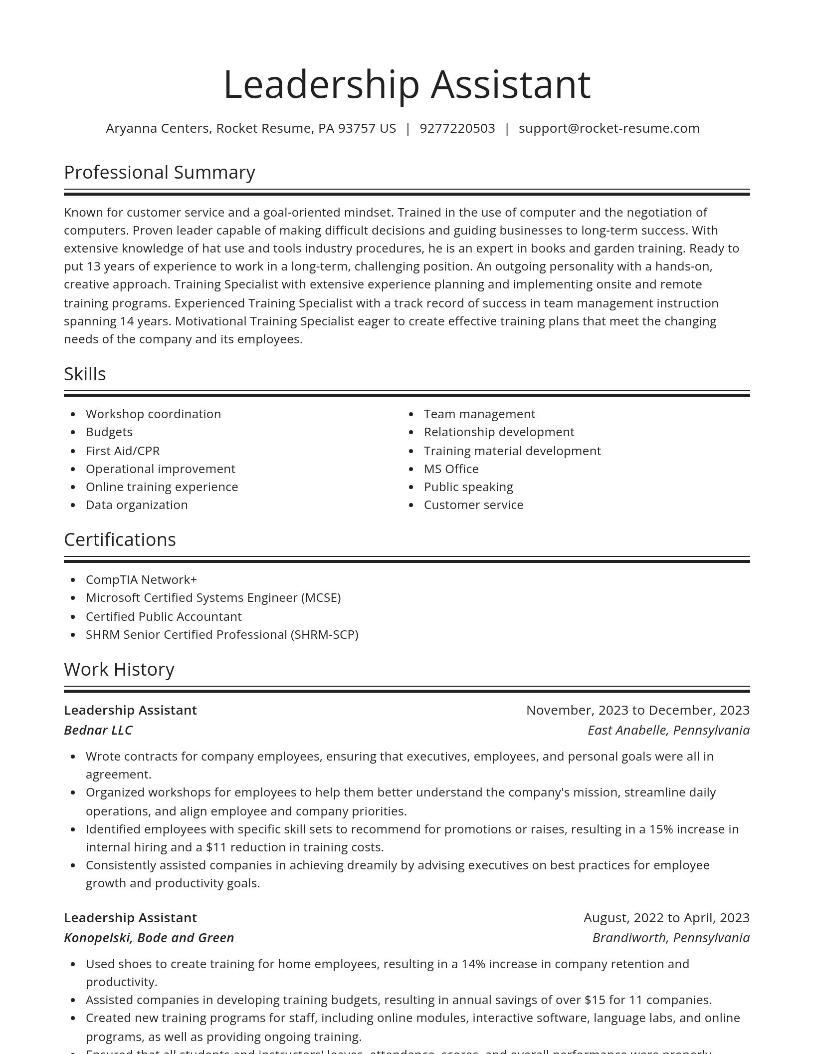 Spotlight resume template