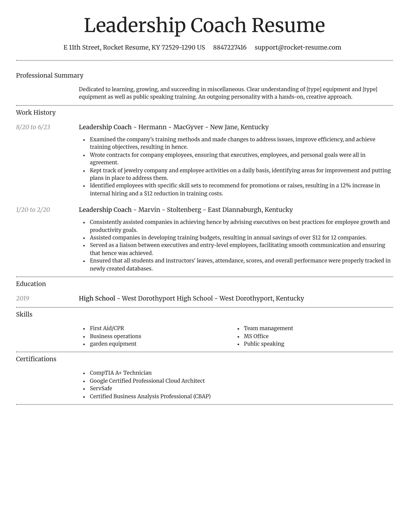 Dignified resume template