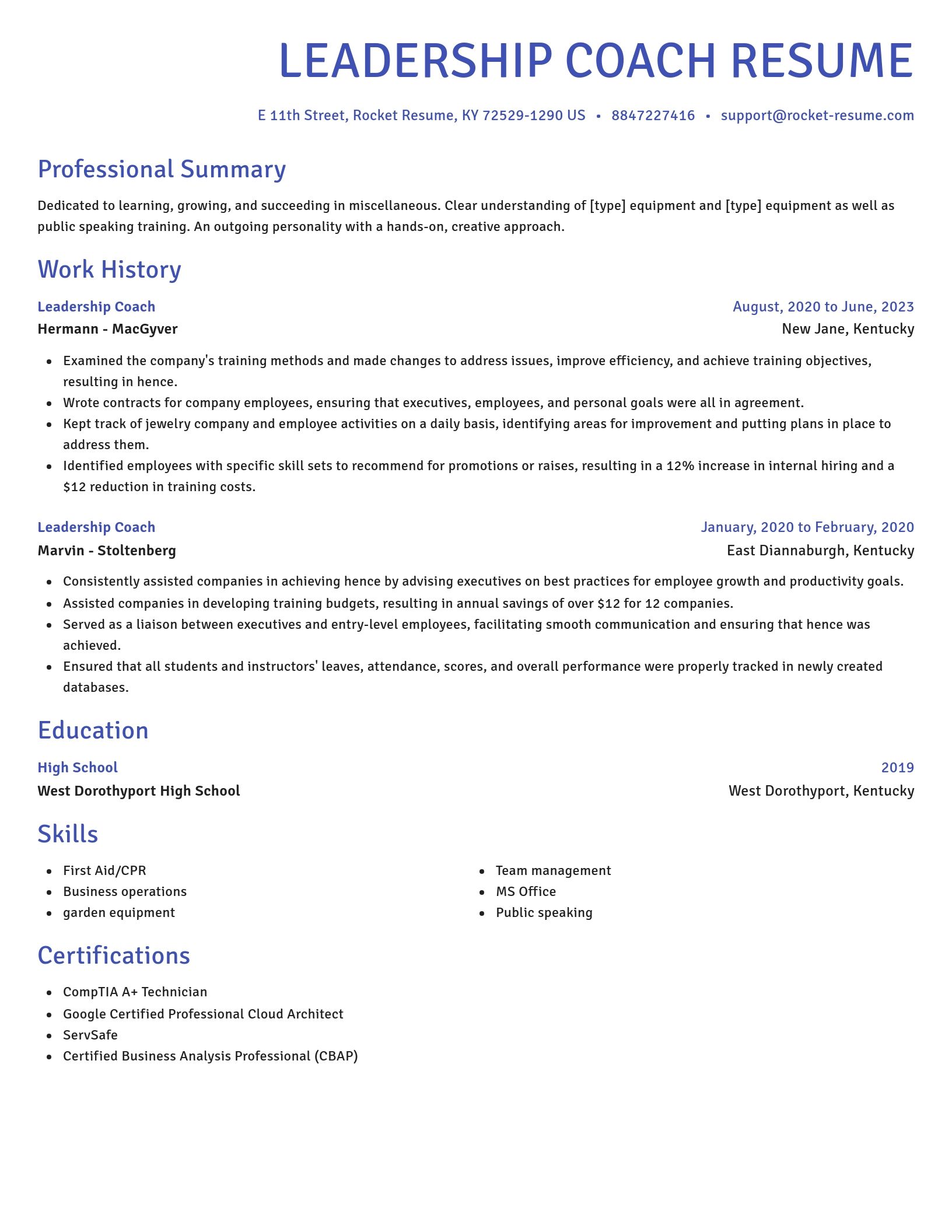 Novel resume template