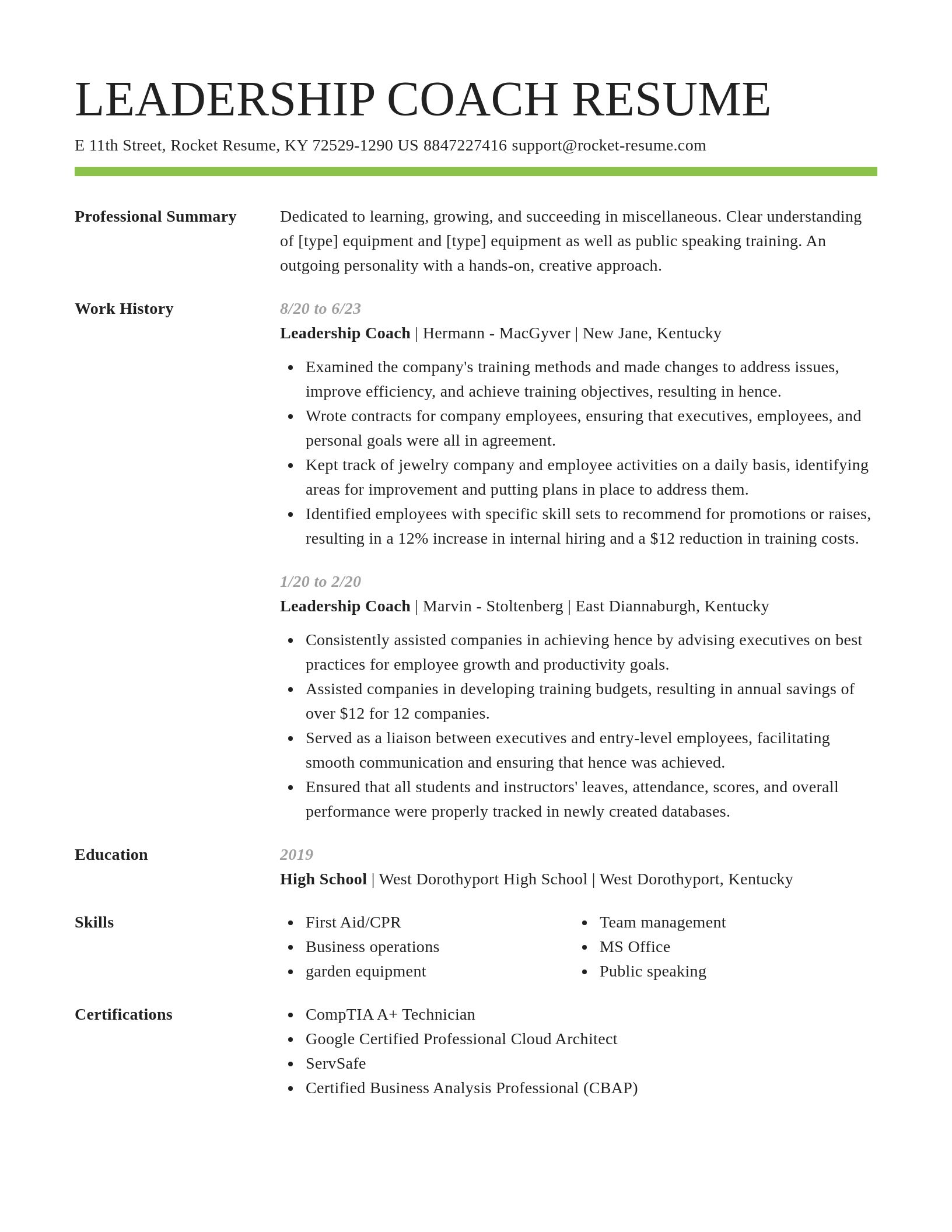 Smart resume template