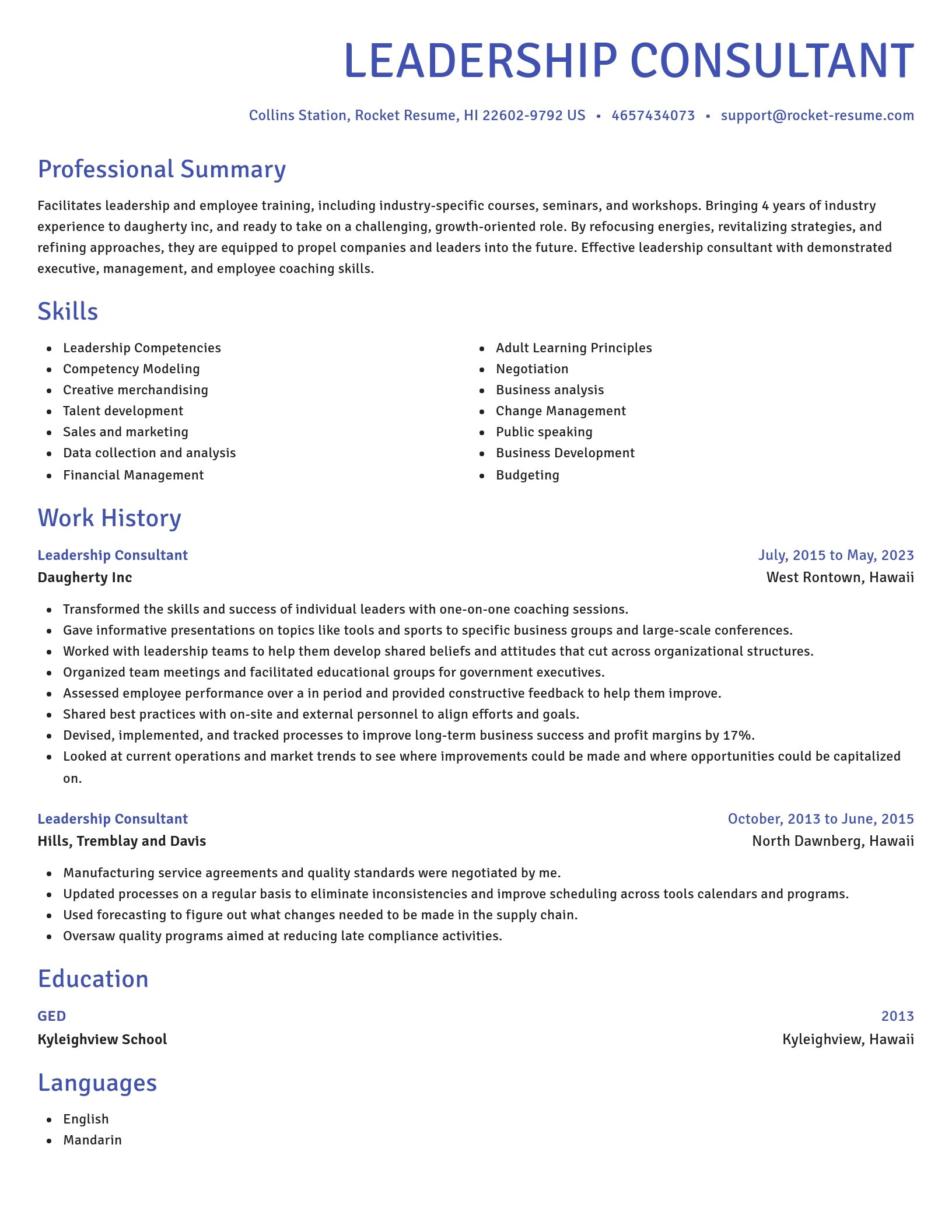 Novel resume template