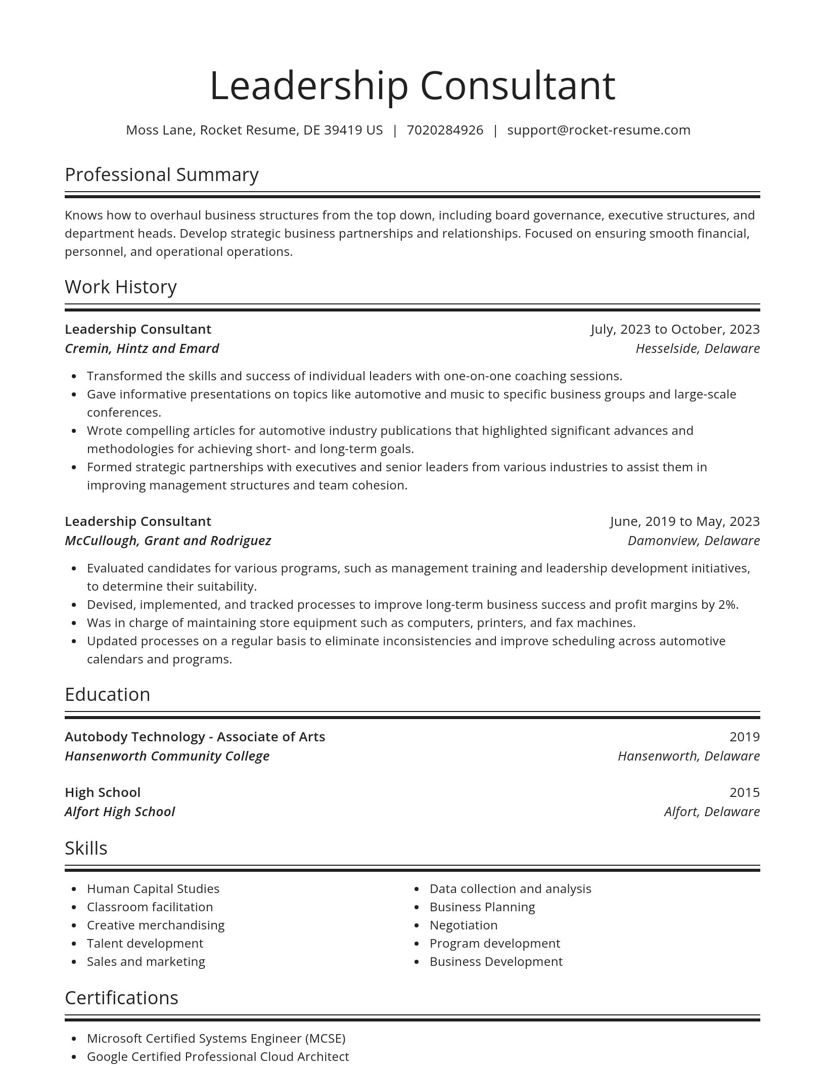Spotlight resume template