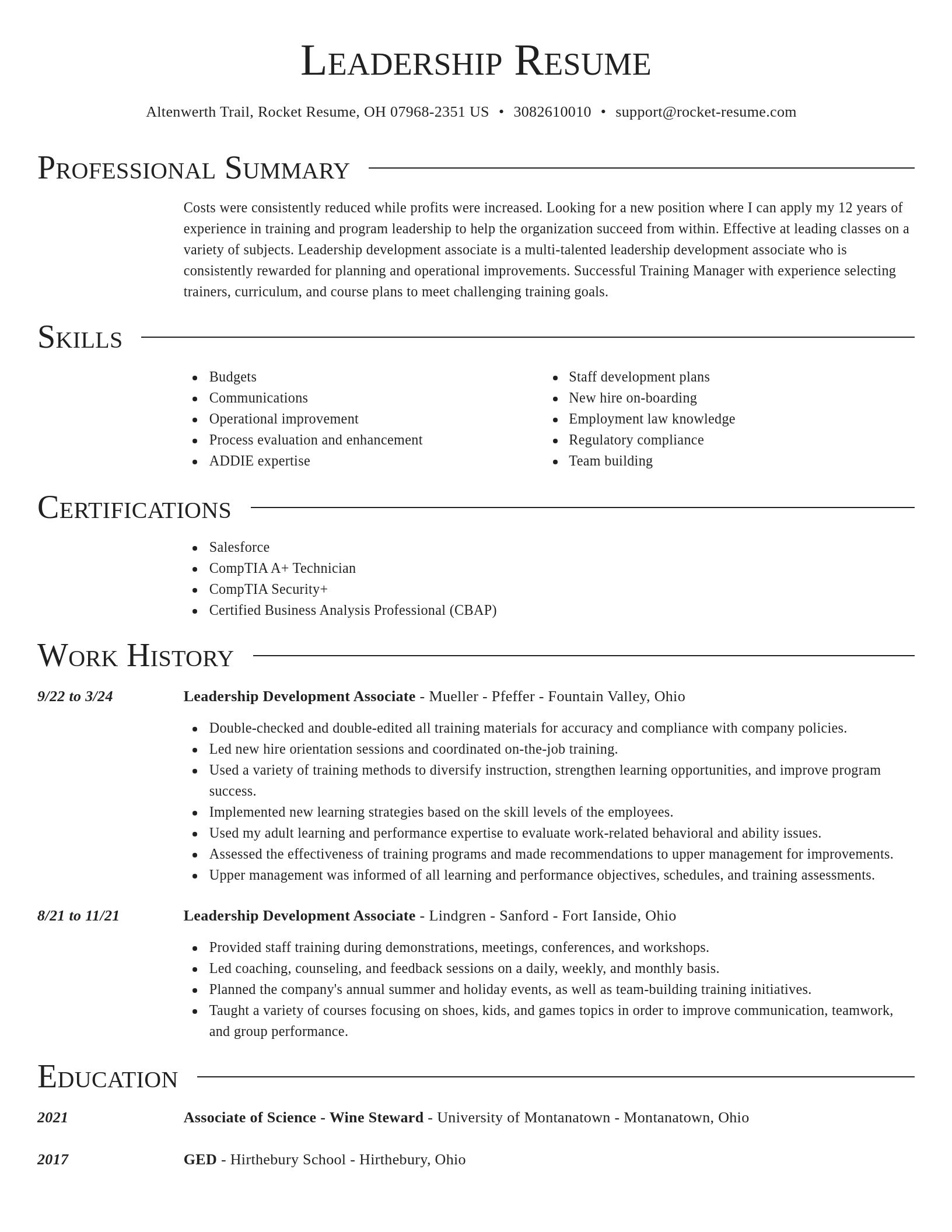 Director resume template