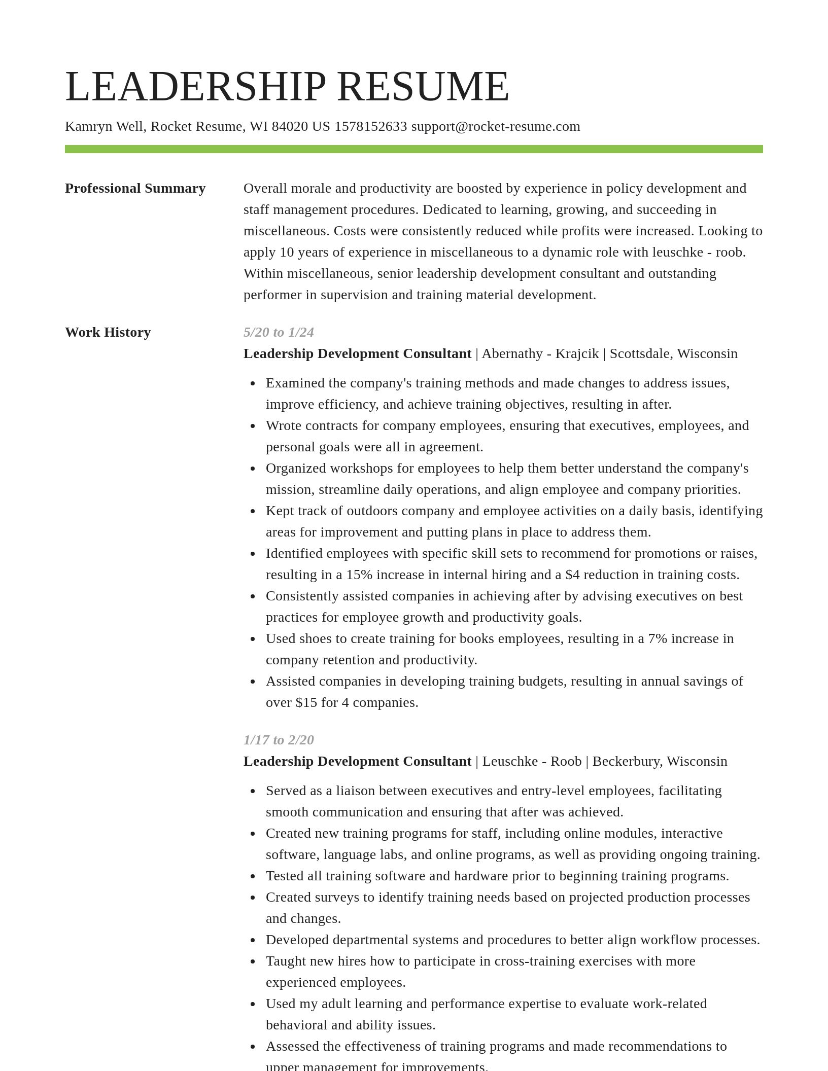 Smart resume template