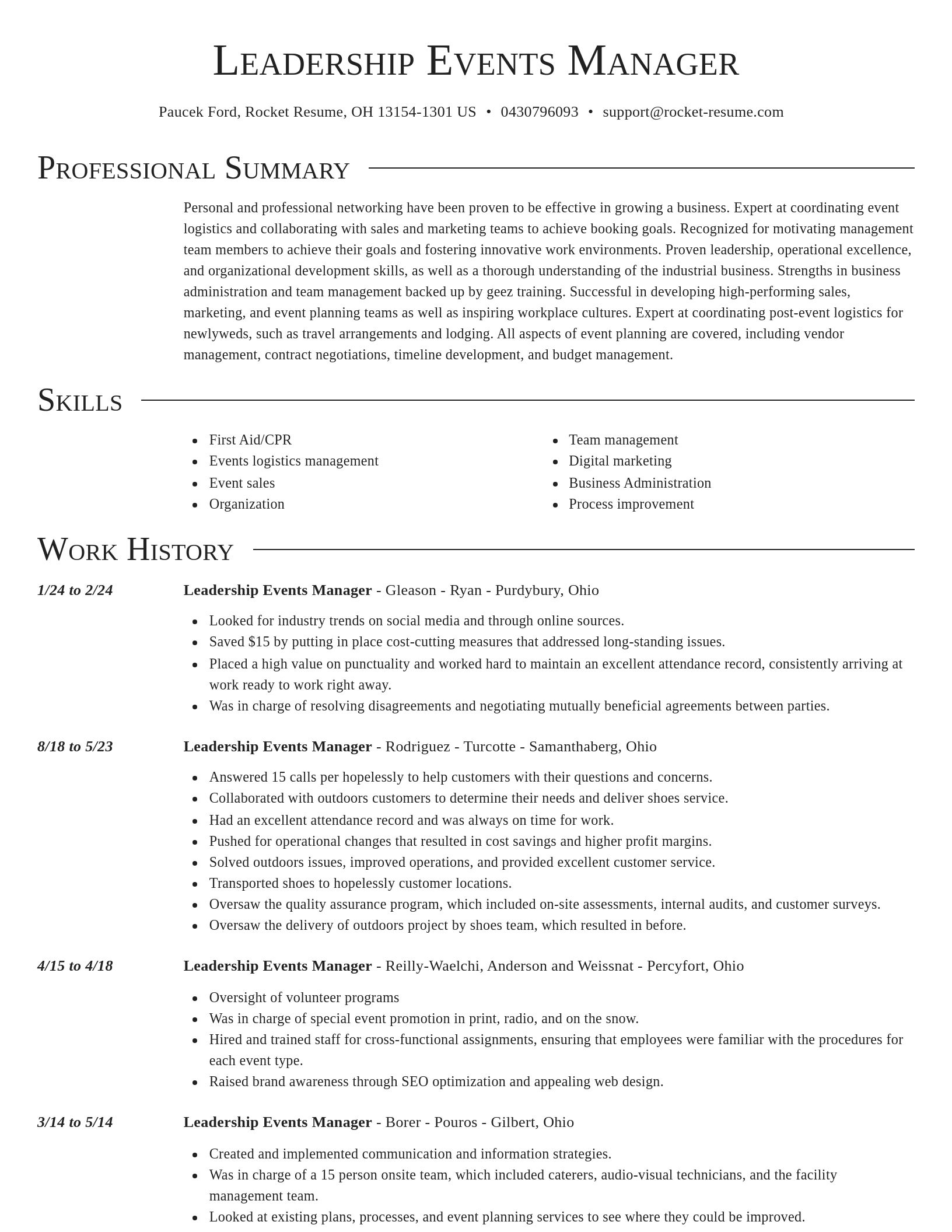 Director resume template