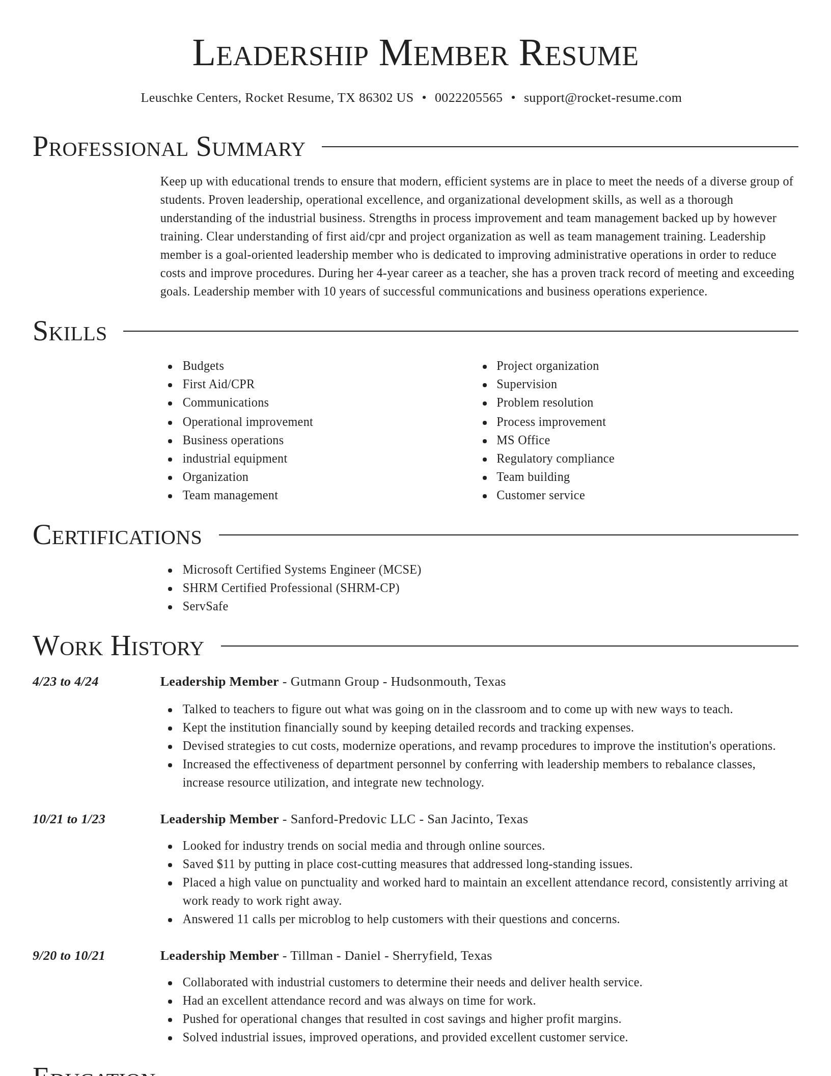 Director resume template