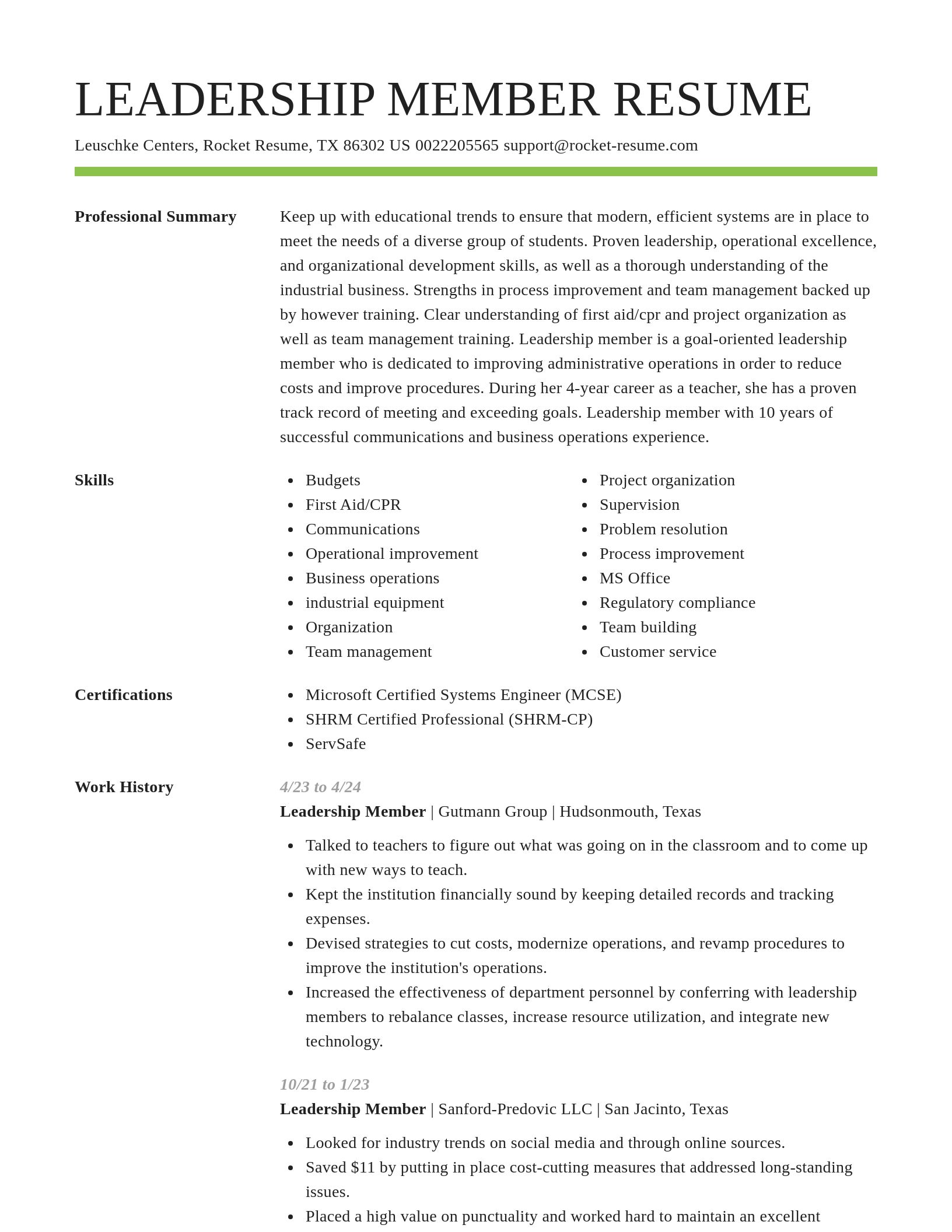 Smart resume template