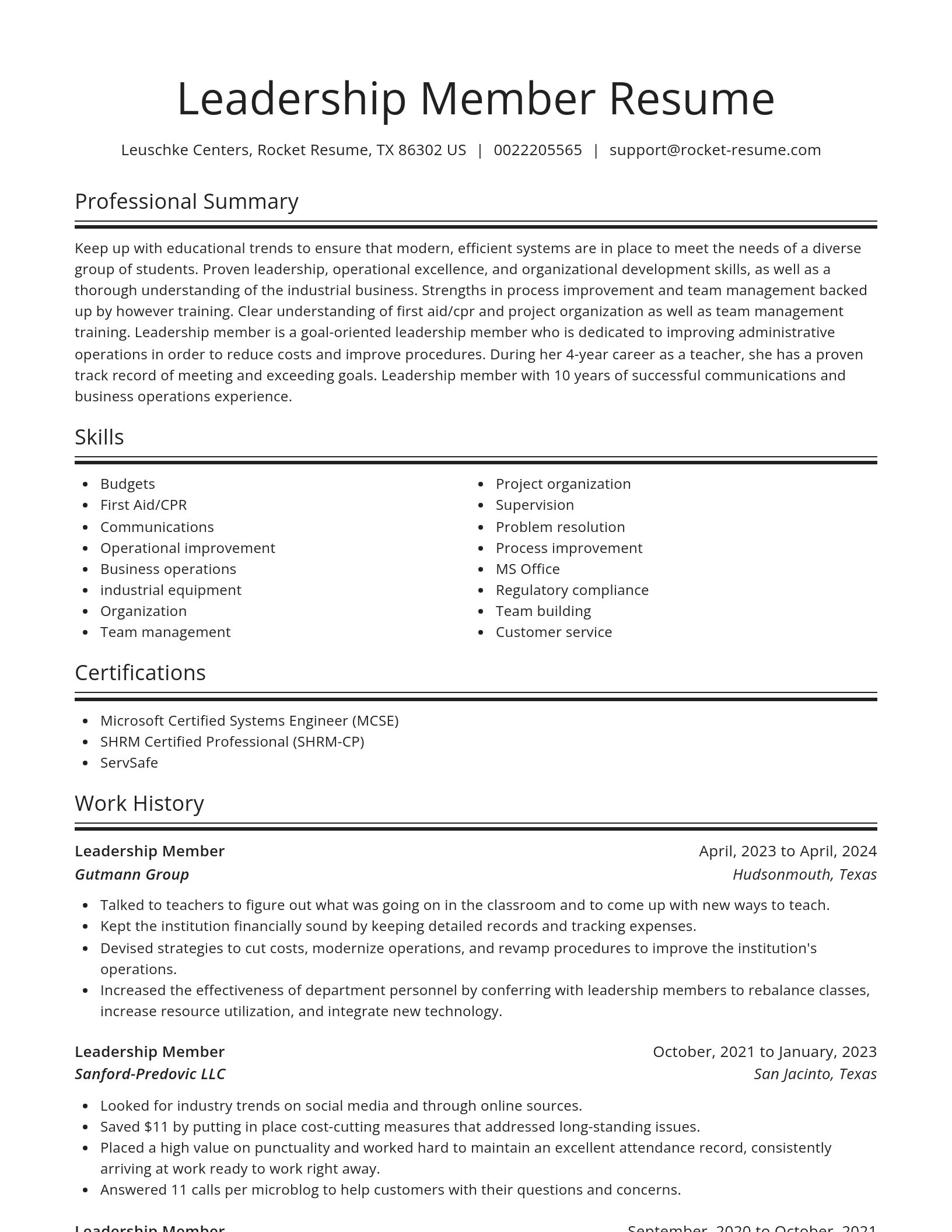Spotlight resume template