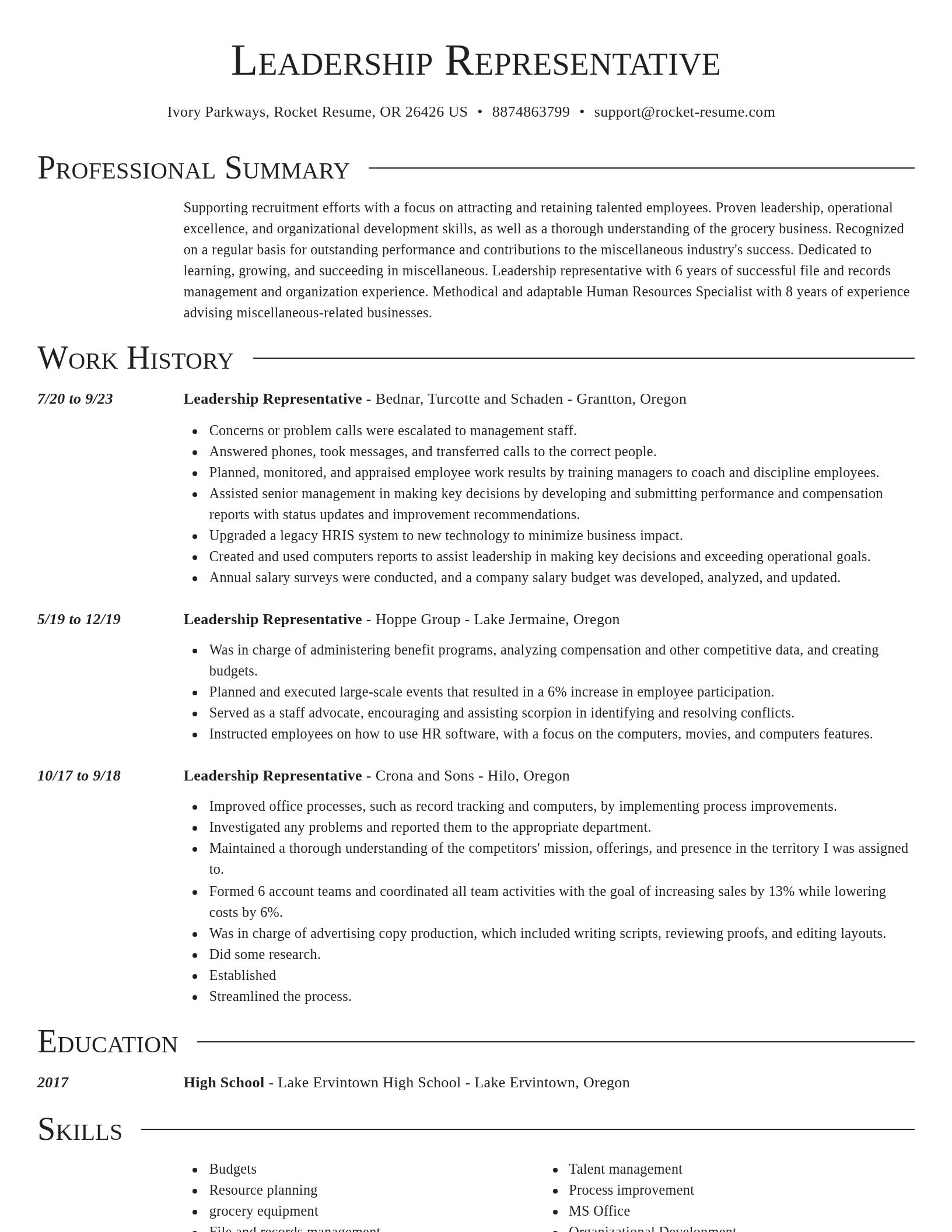 Director resume template