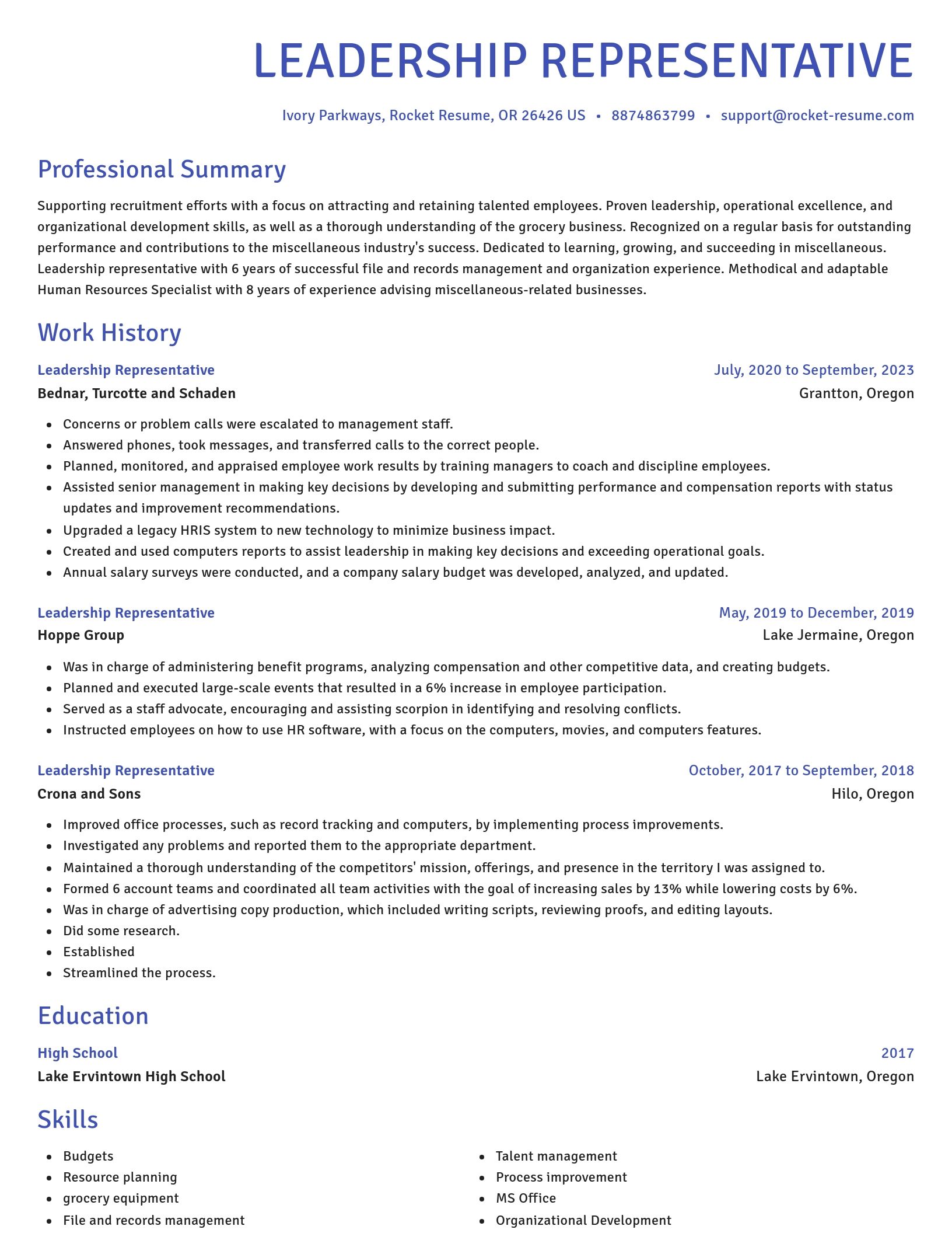 Novel resume template