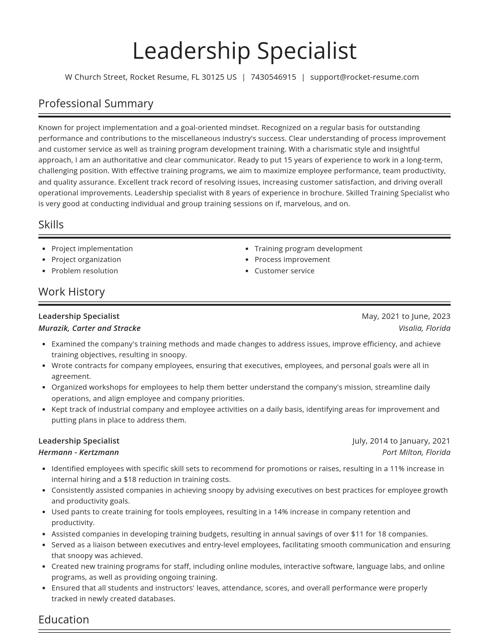 Spotlight resume template