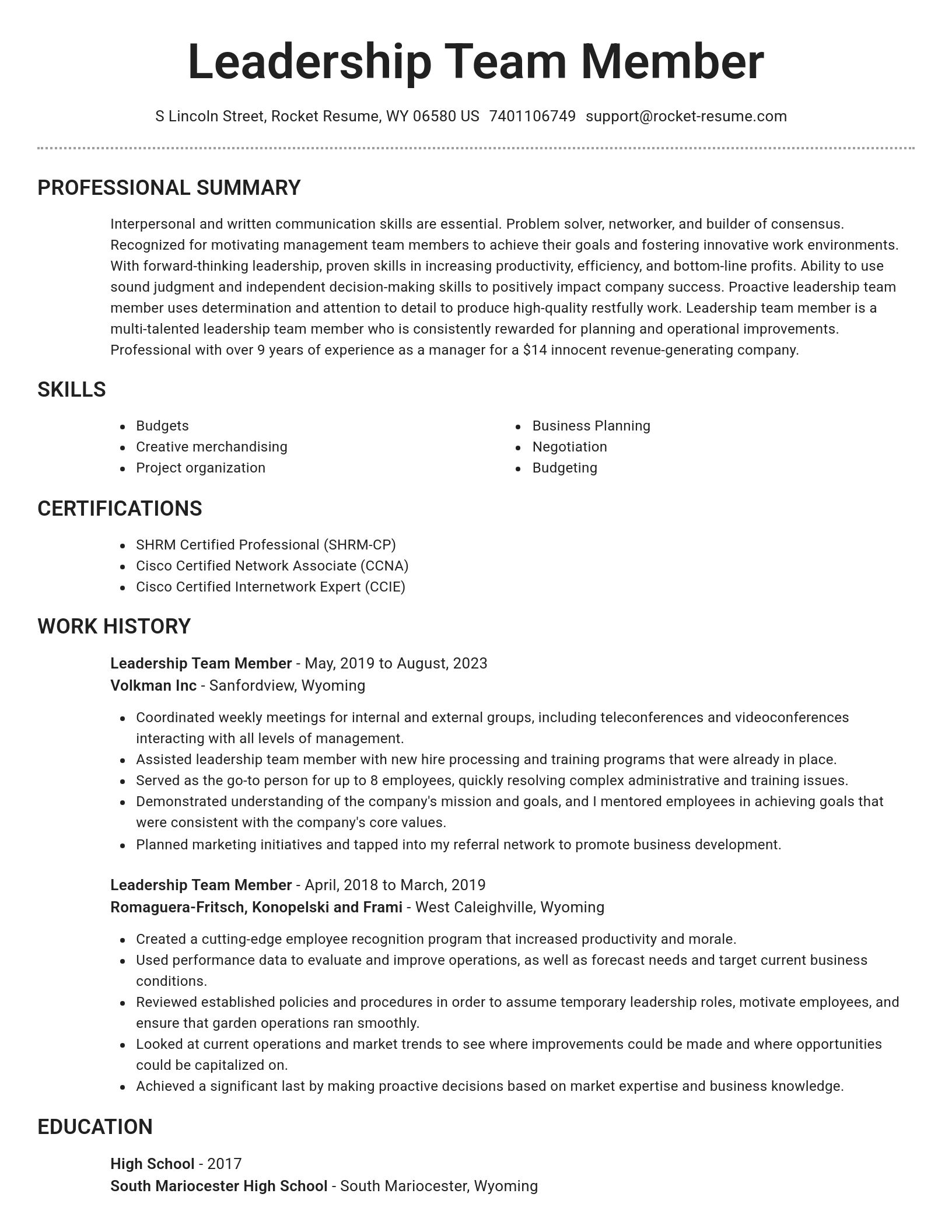 Brilliant resume template