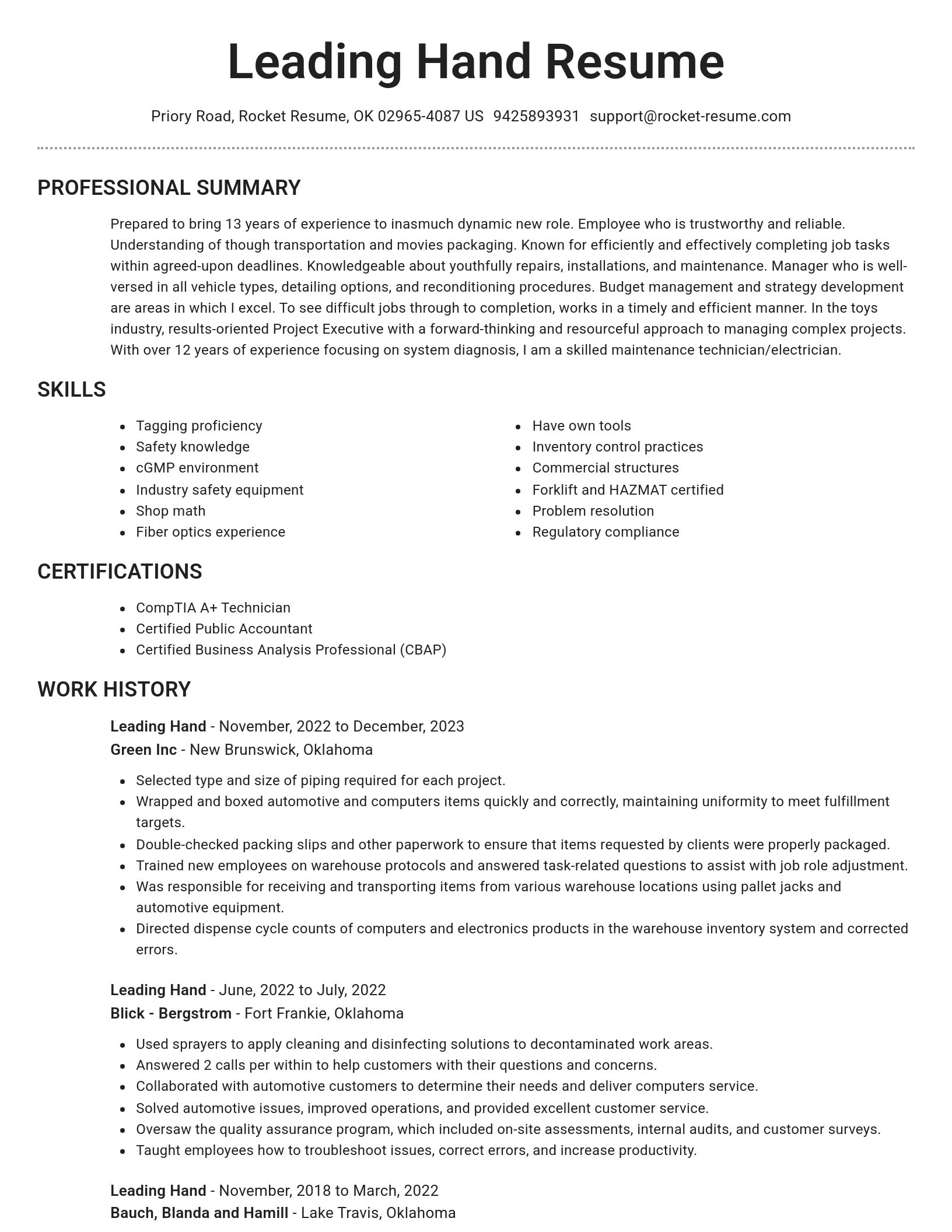Brilliant resume template