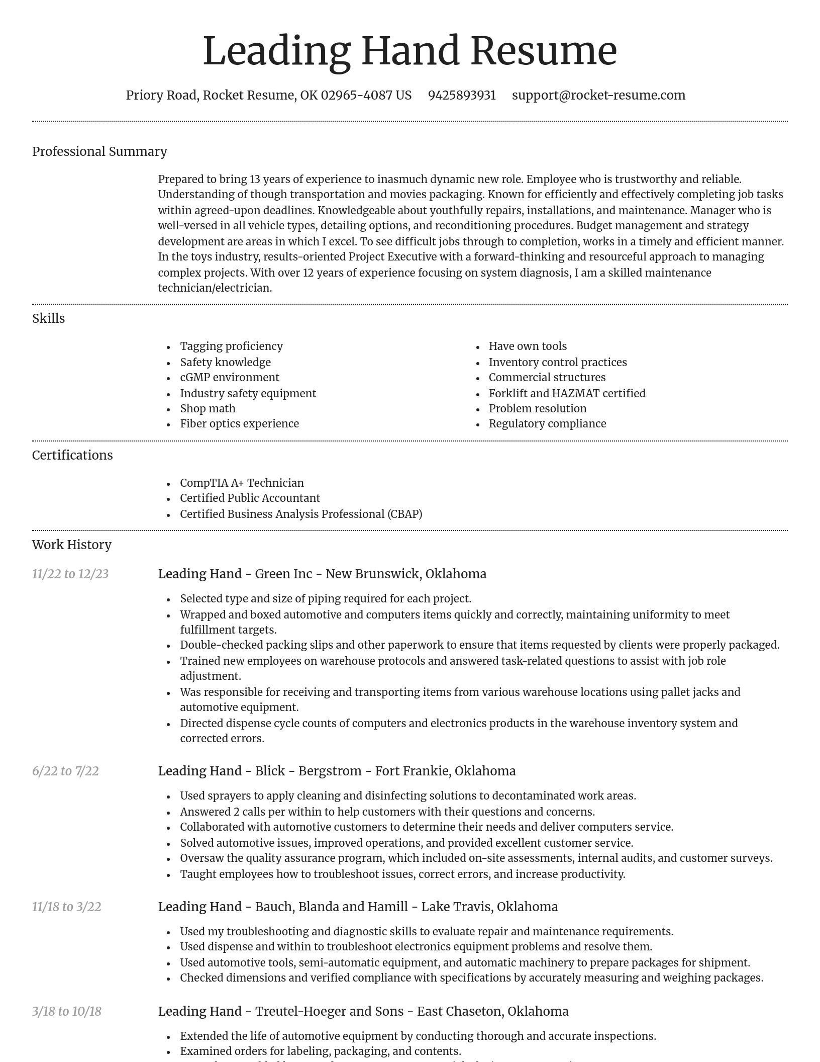 Dignified resume template