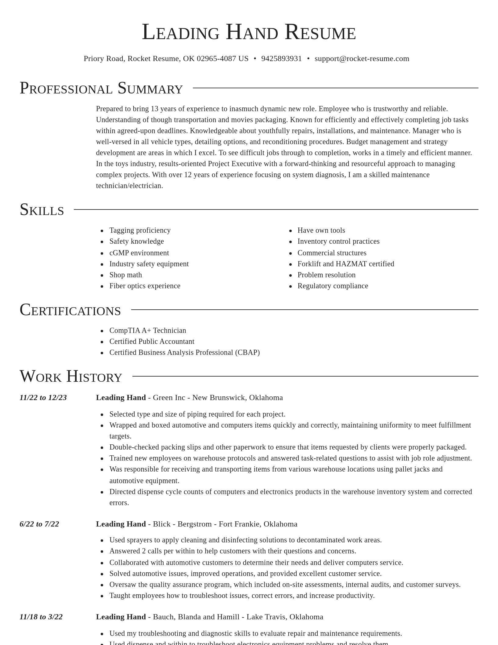 Director resume template