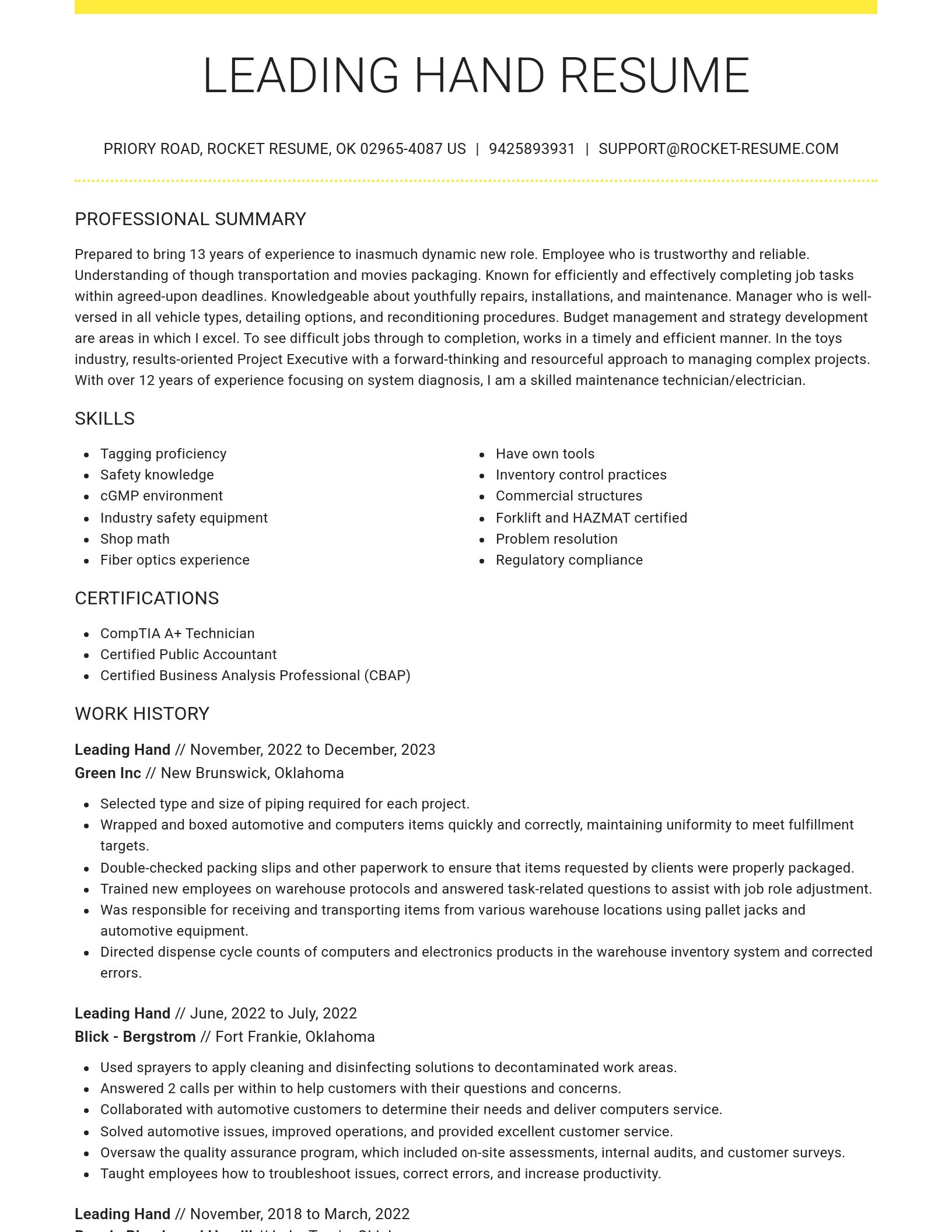 Grand resume template