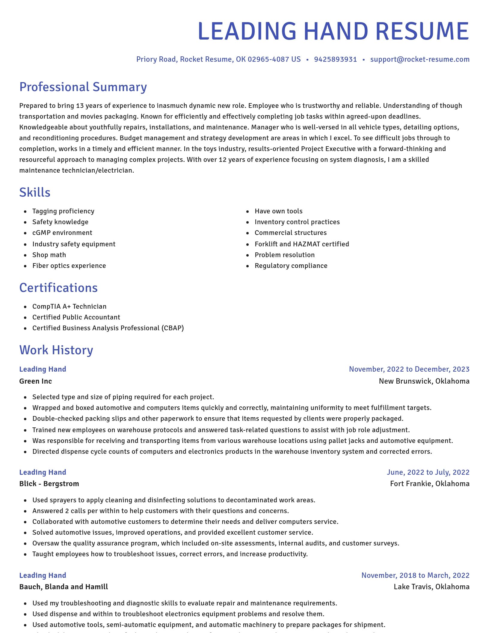 Novel resume template