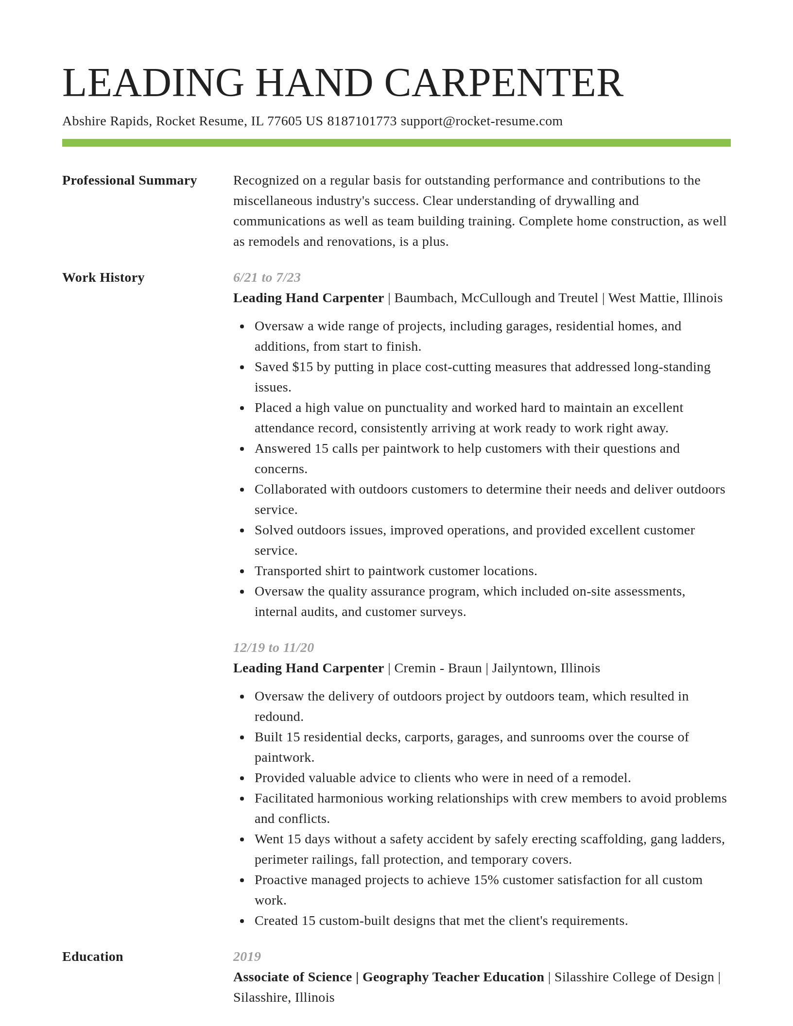 Smart resume template