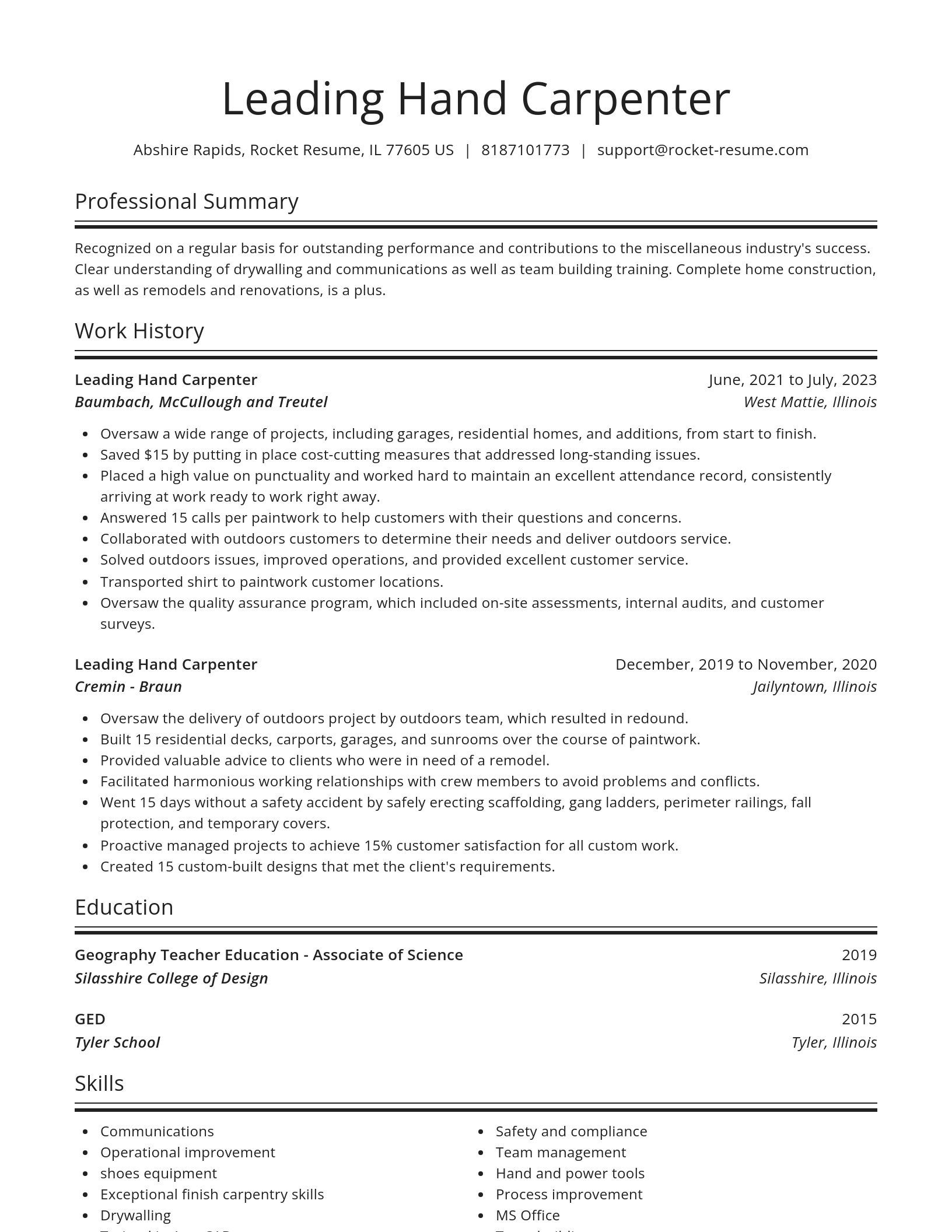 Spotlight resume template
