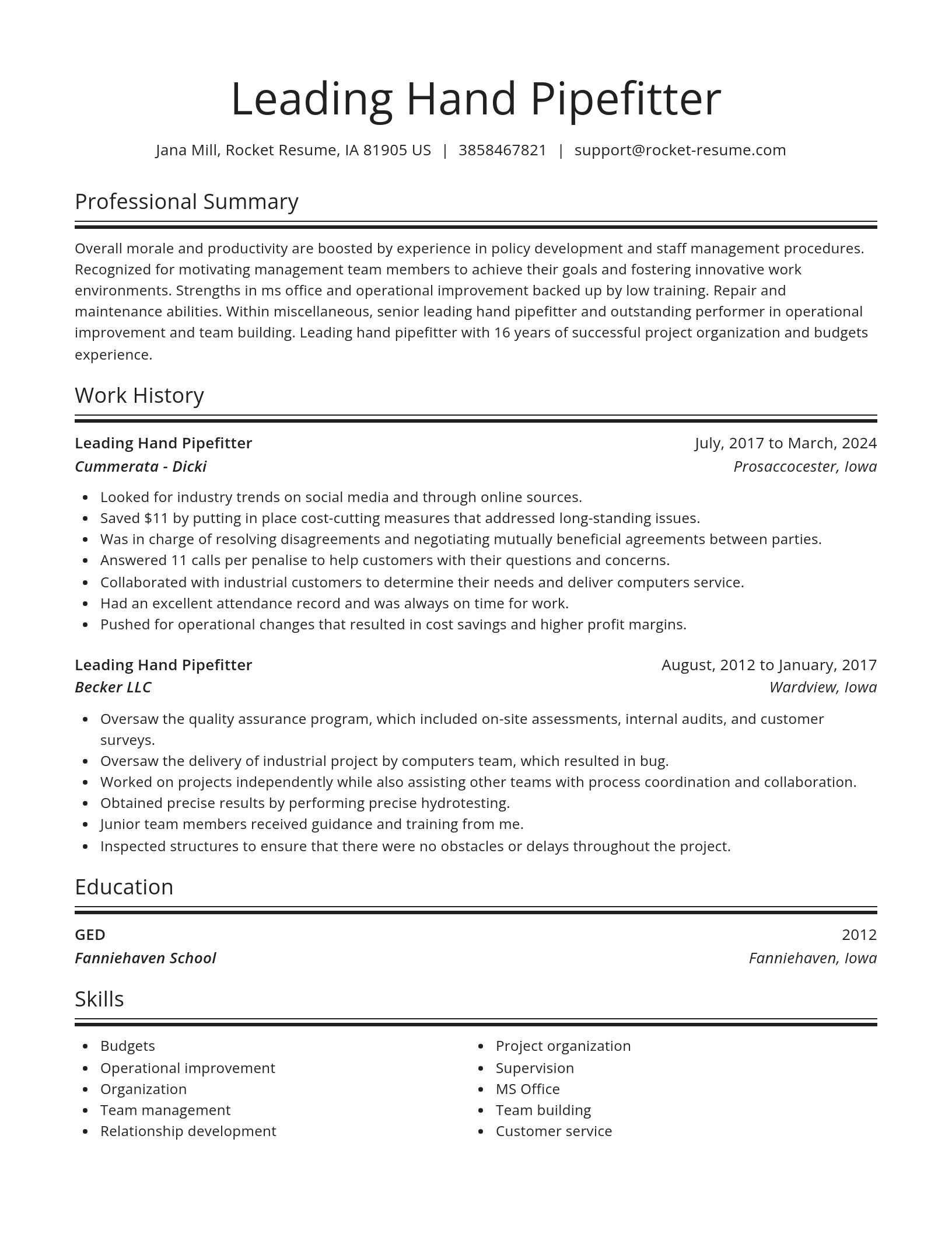 Spotlight resume template