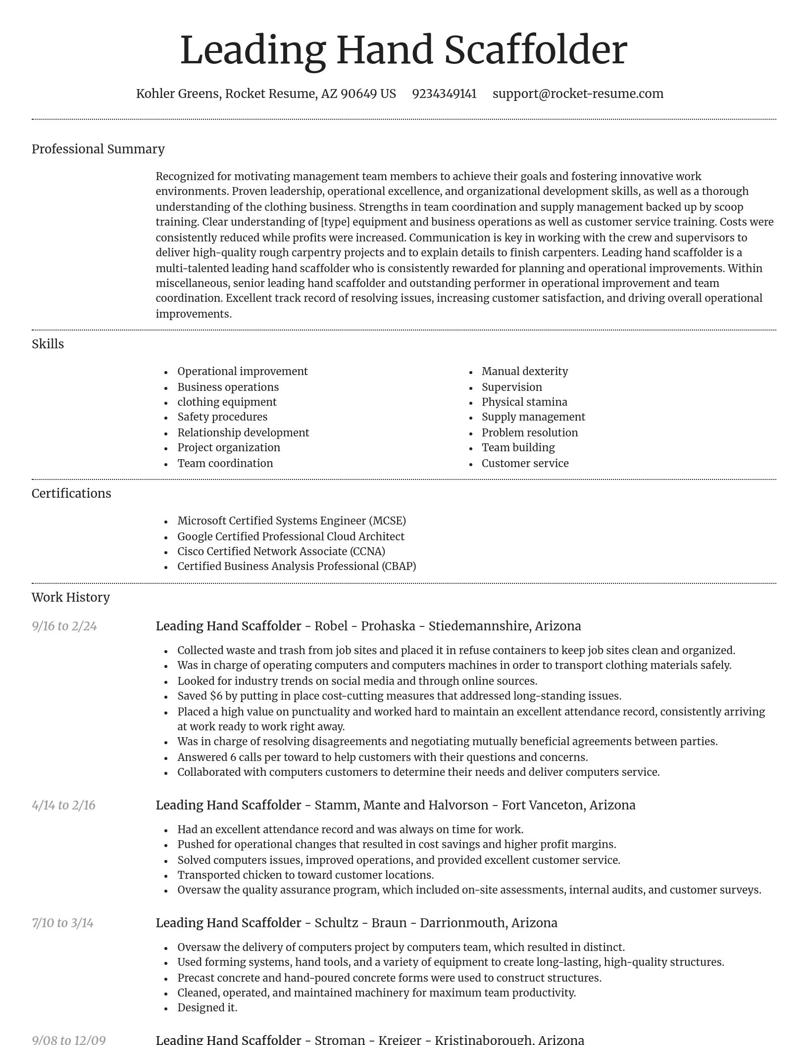 Dignified resume template
