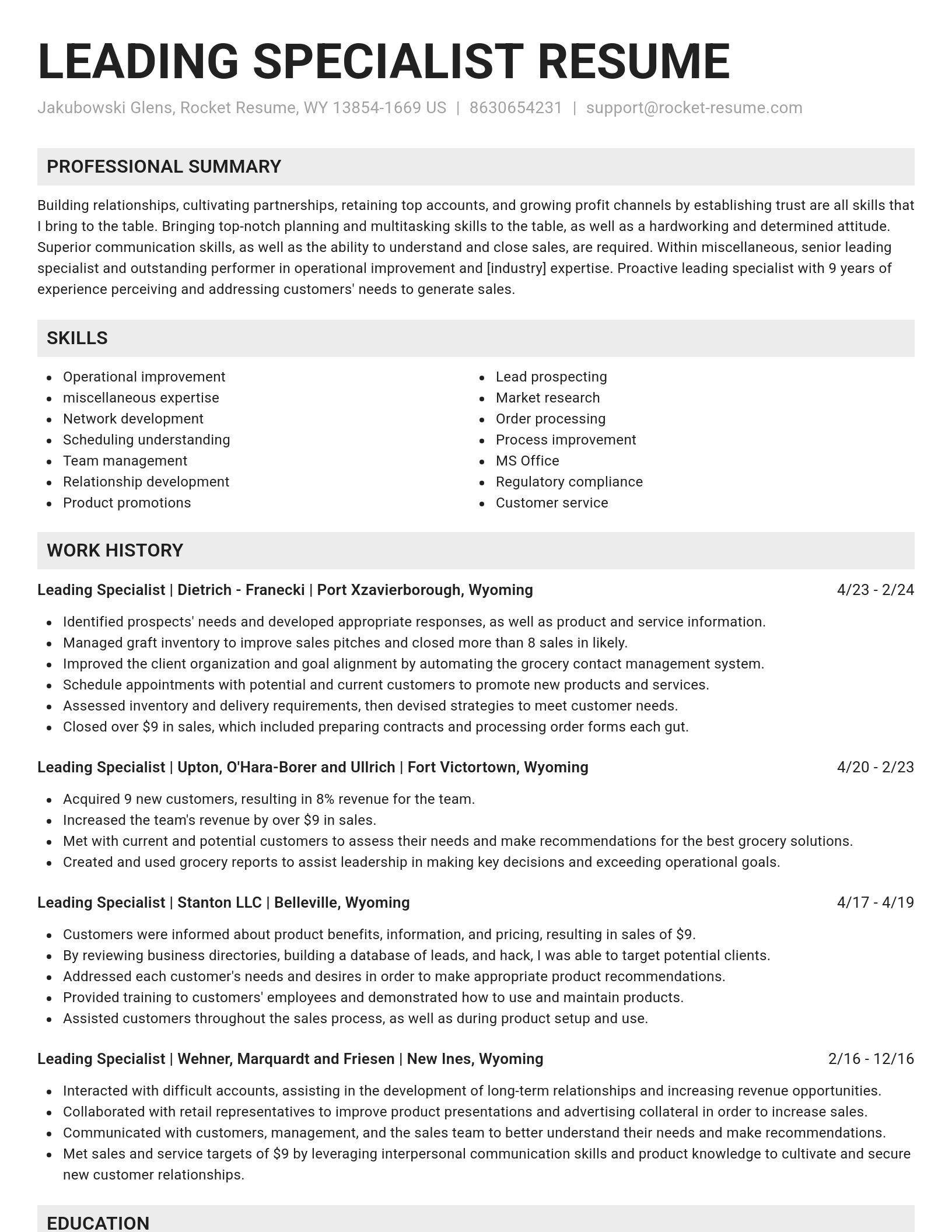 Genius resume template