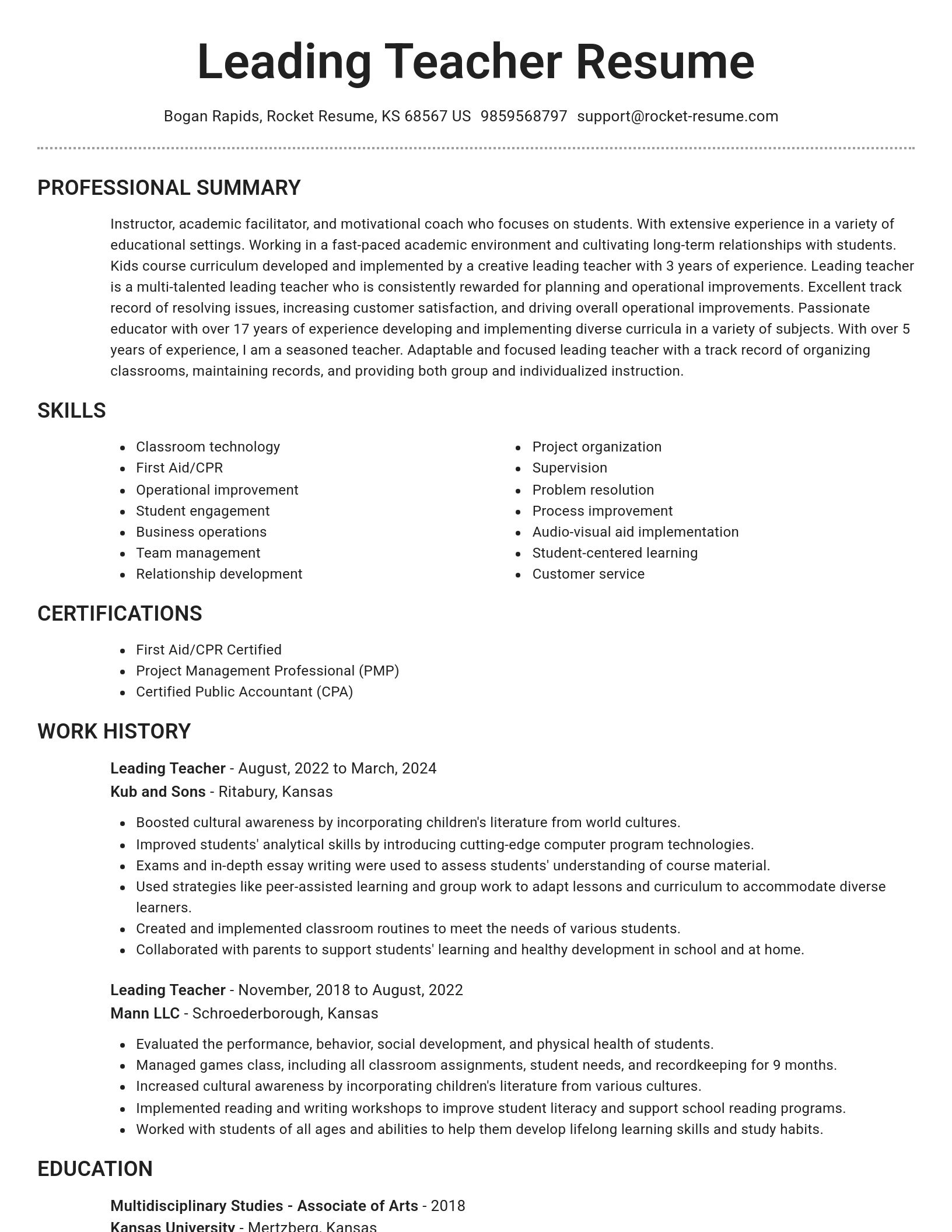 Brilliant resume template