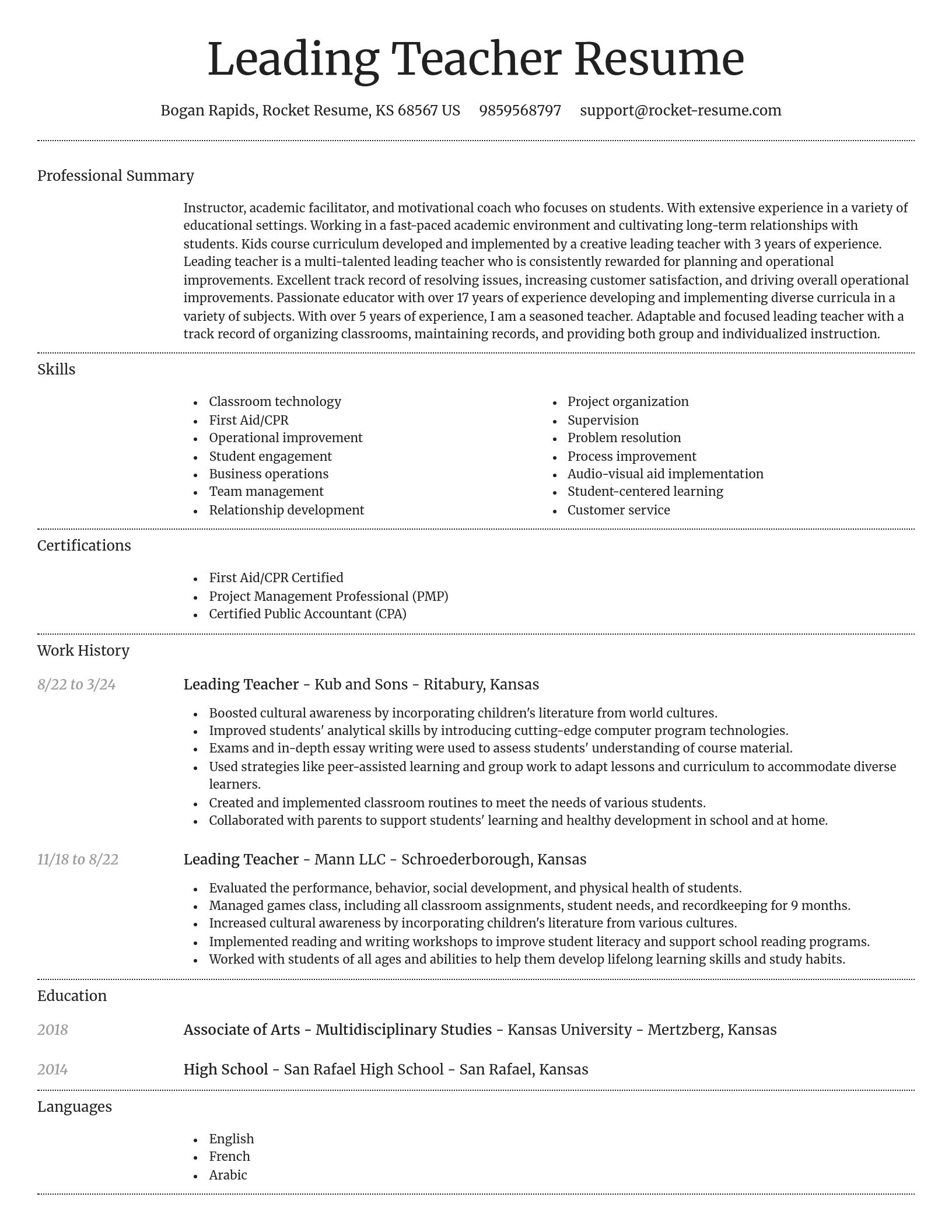 Dignified resume template