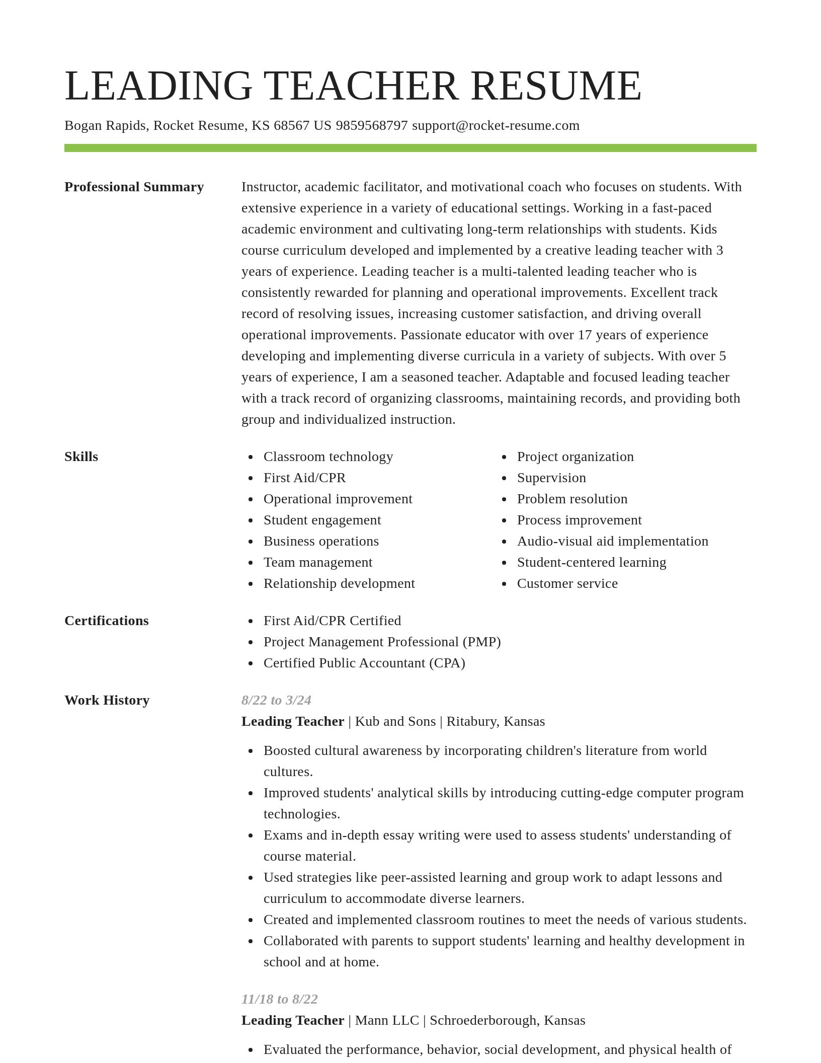 Smart resume template