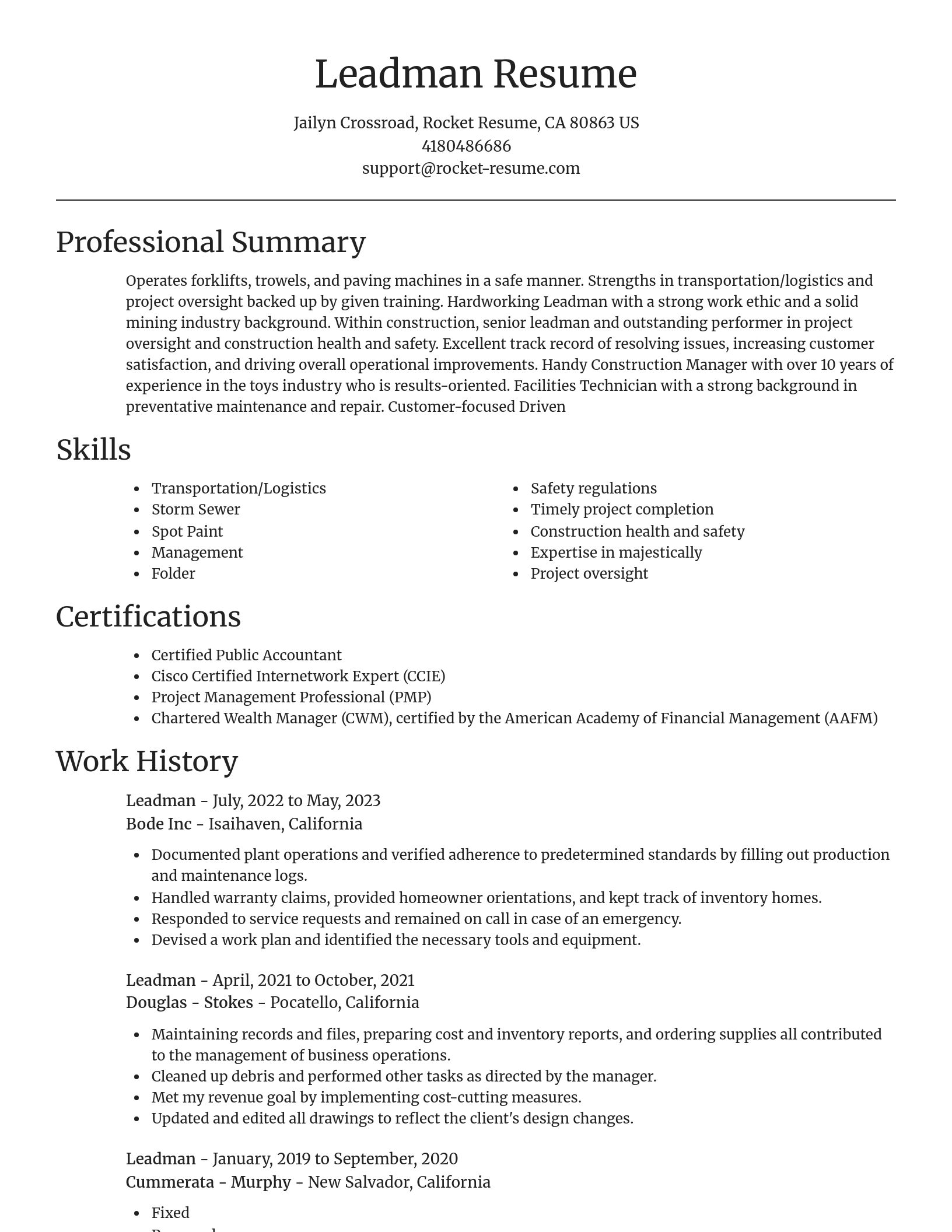Focal Point resume template
