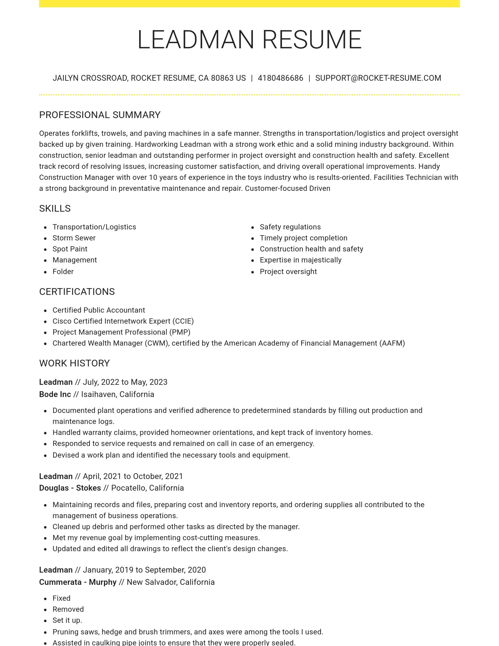 Grand resume template