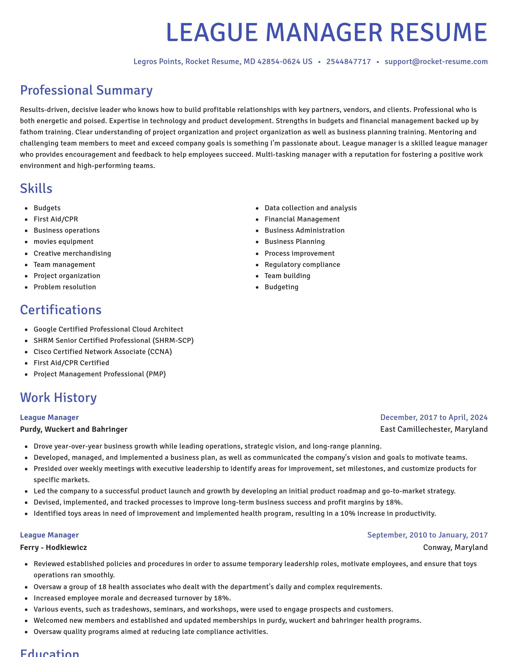 Novel resume template