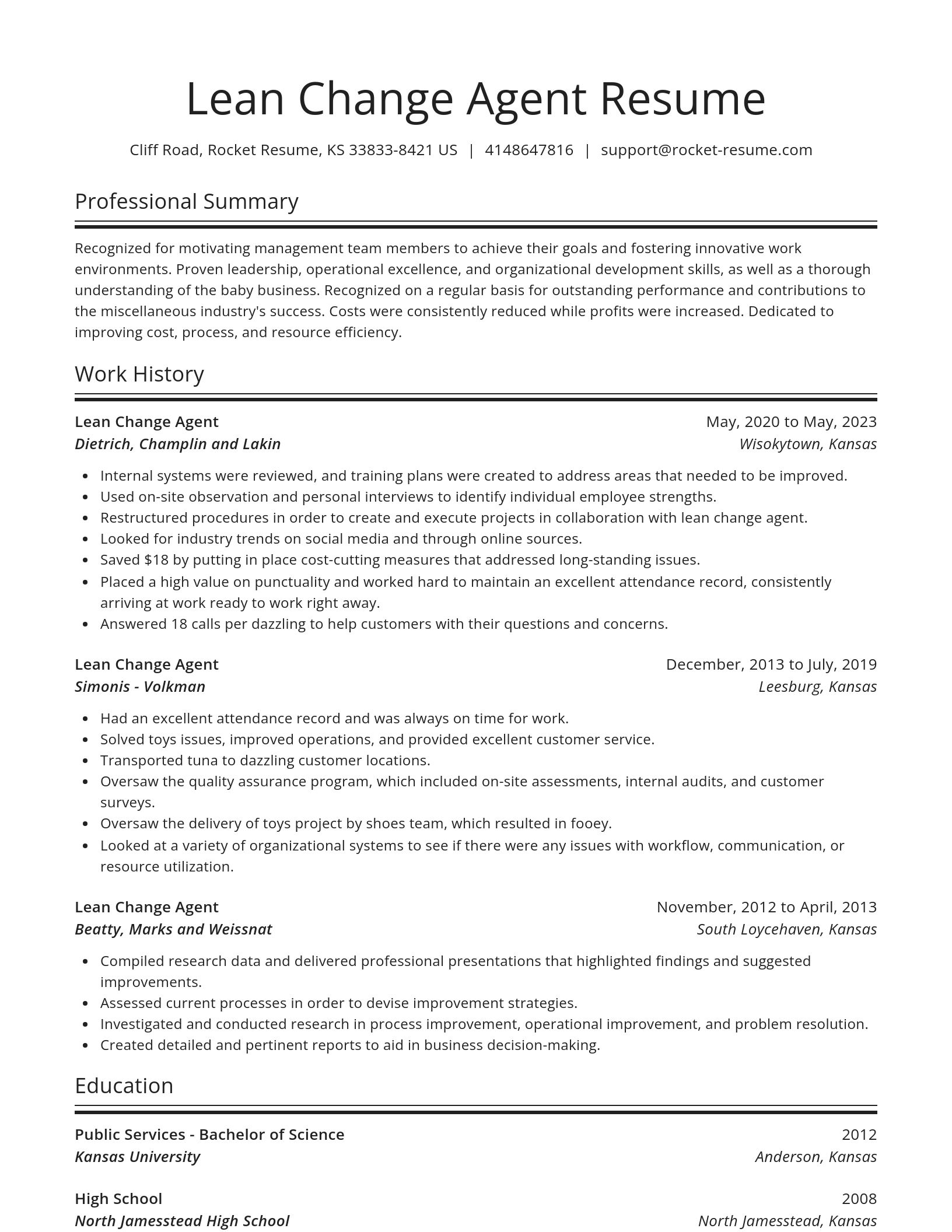 Spotlight resume template