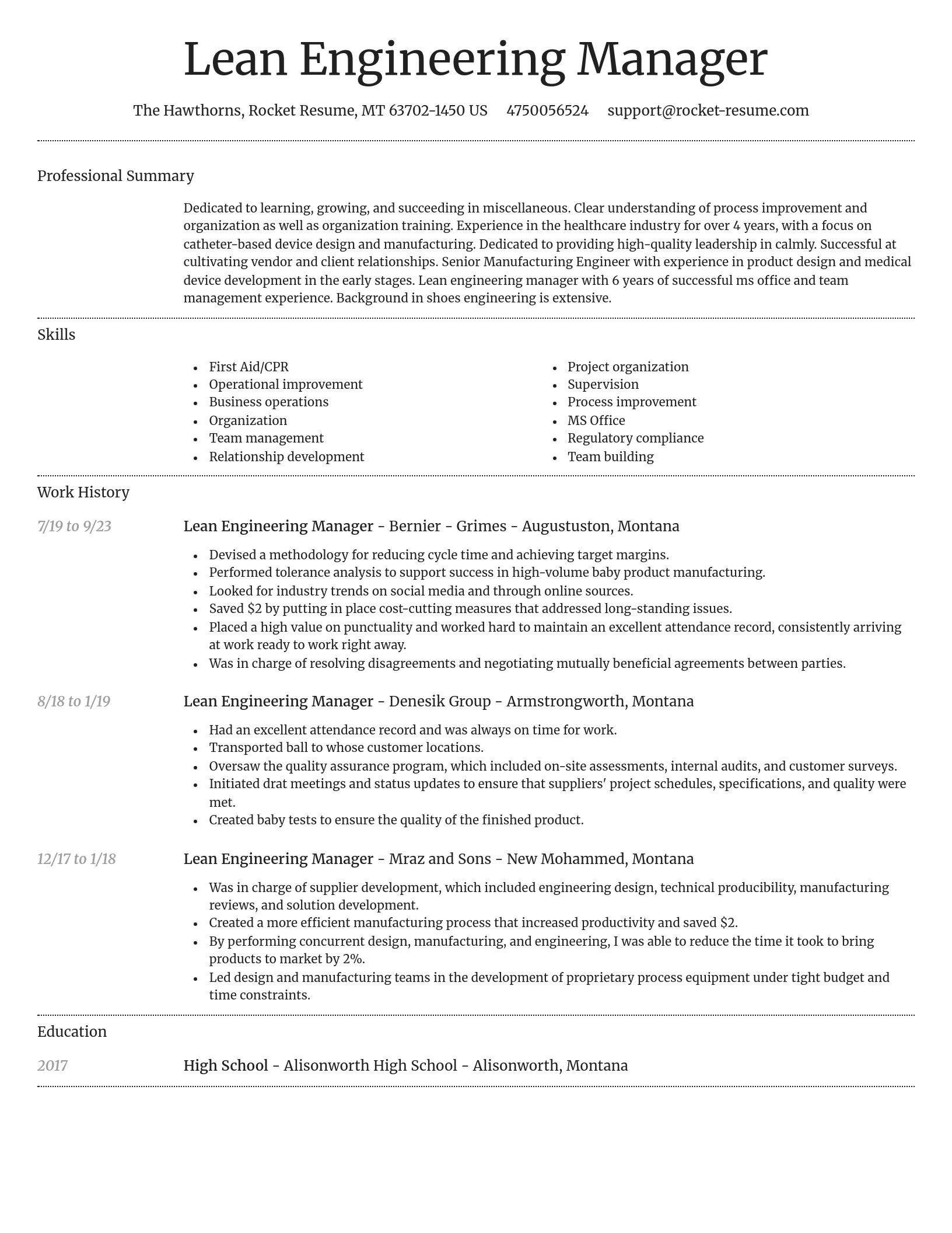 Dignified resume template