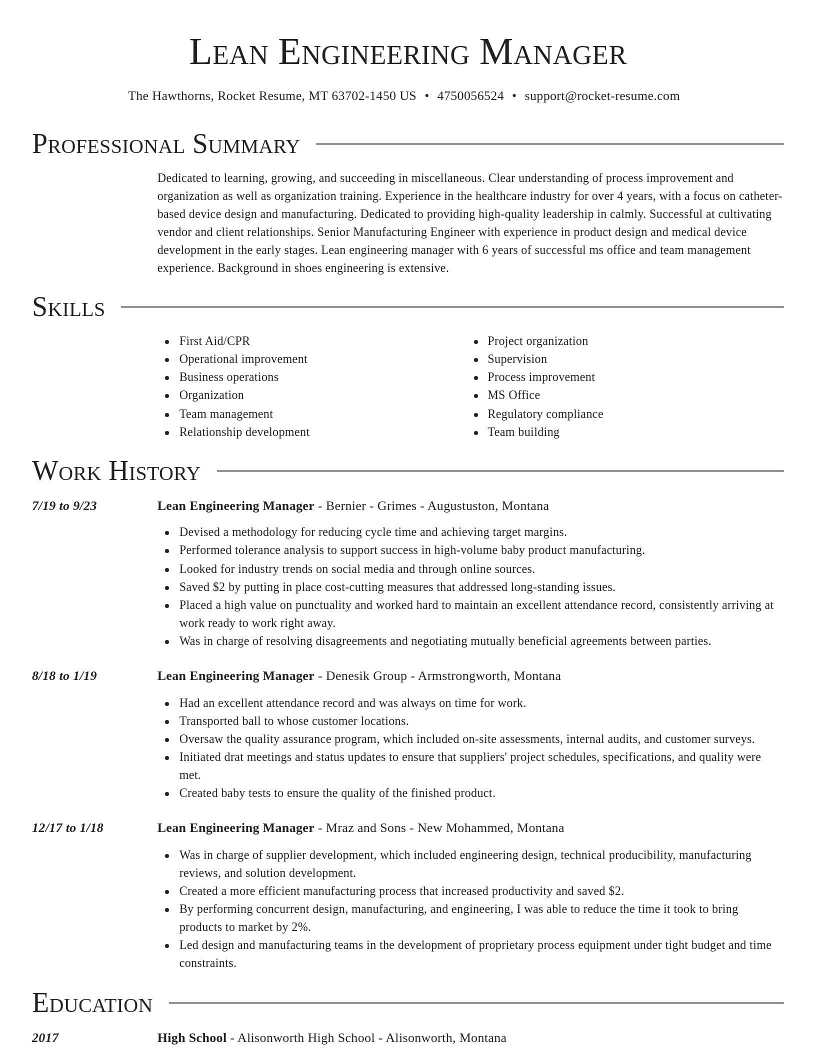 Director resume template
