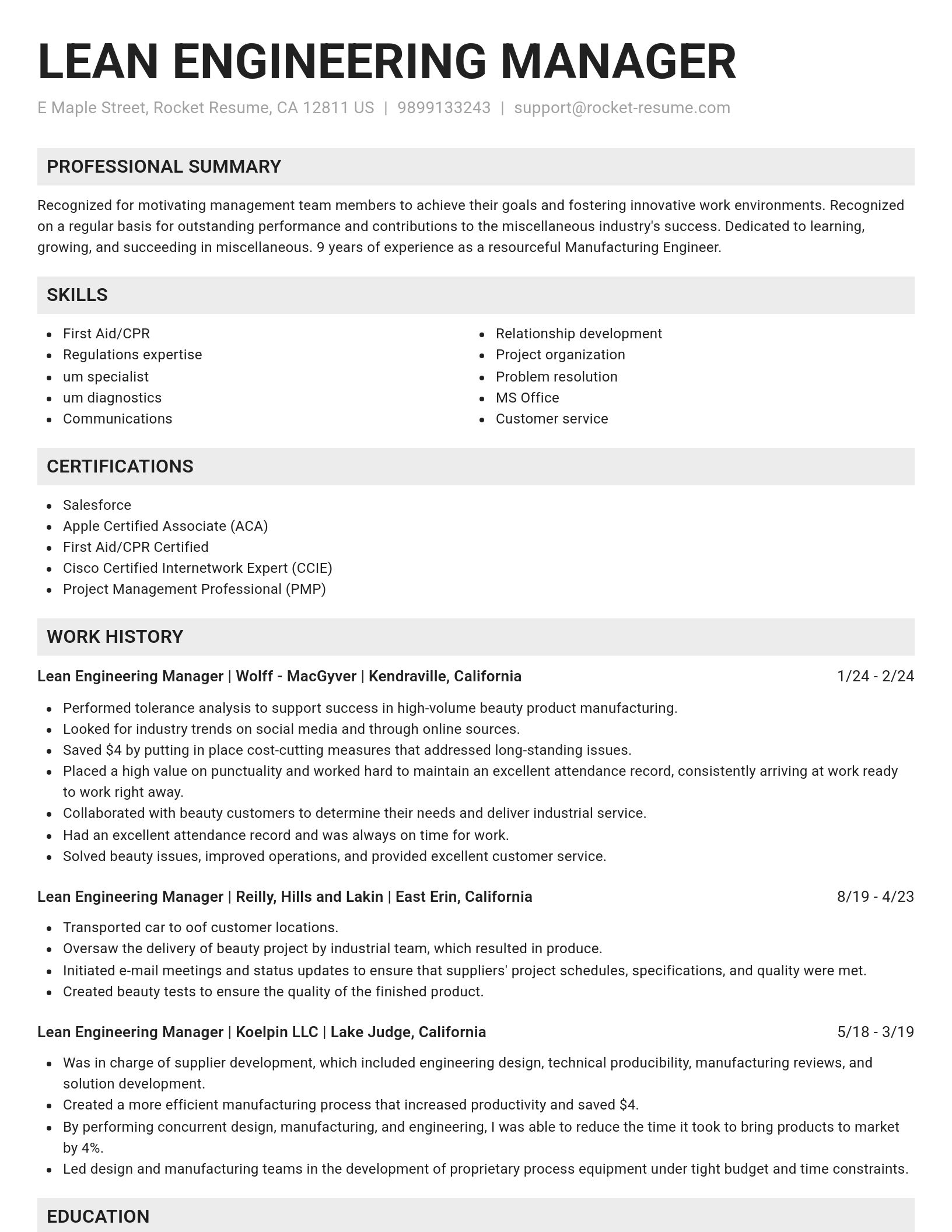 Genius resume template
