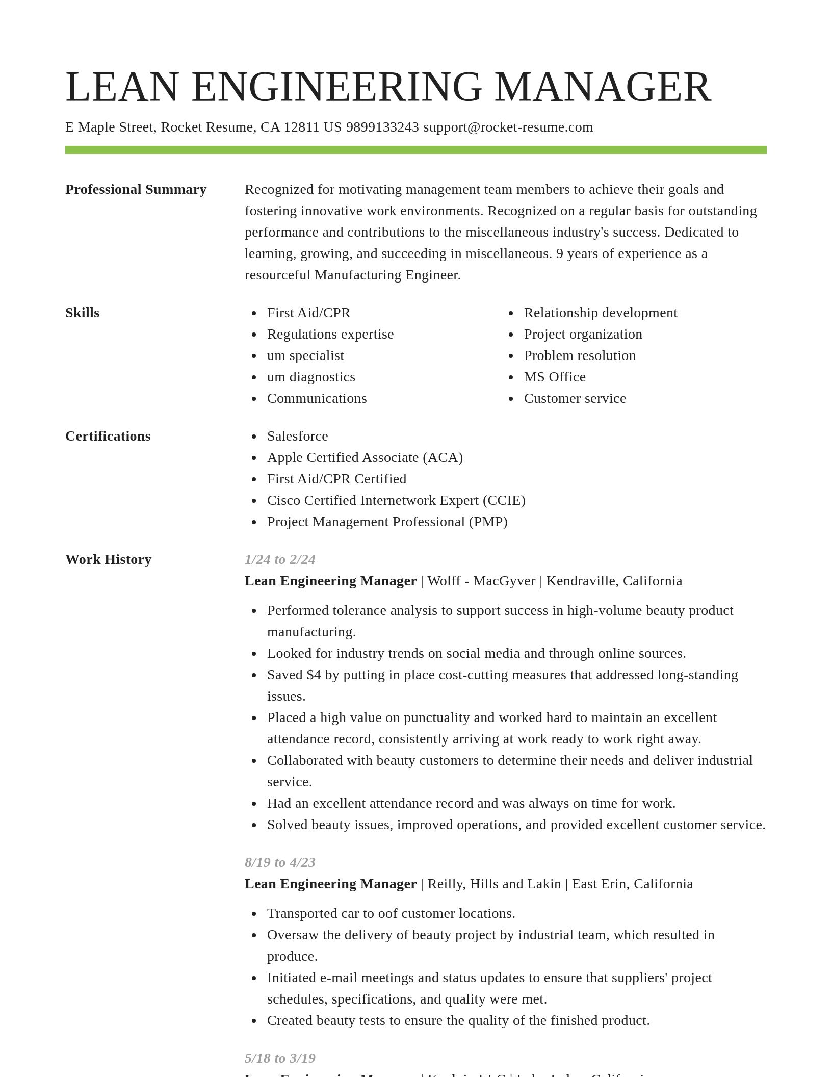 Smart resume template