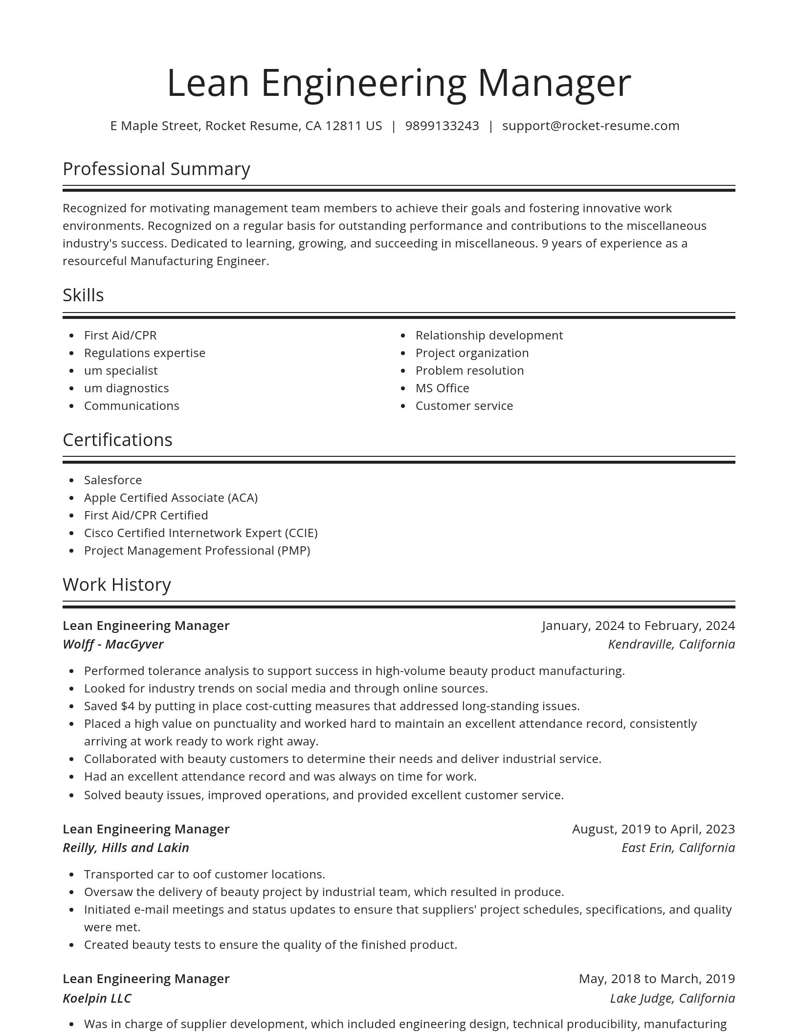 Spotlight resume template