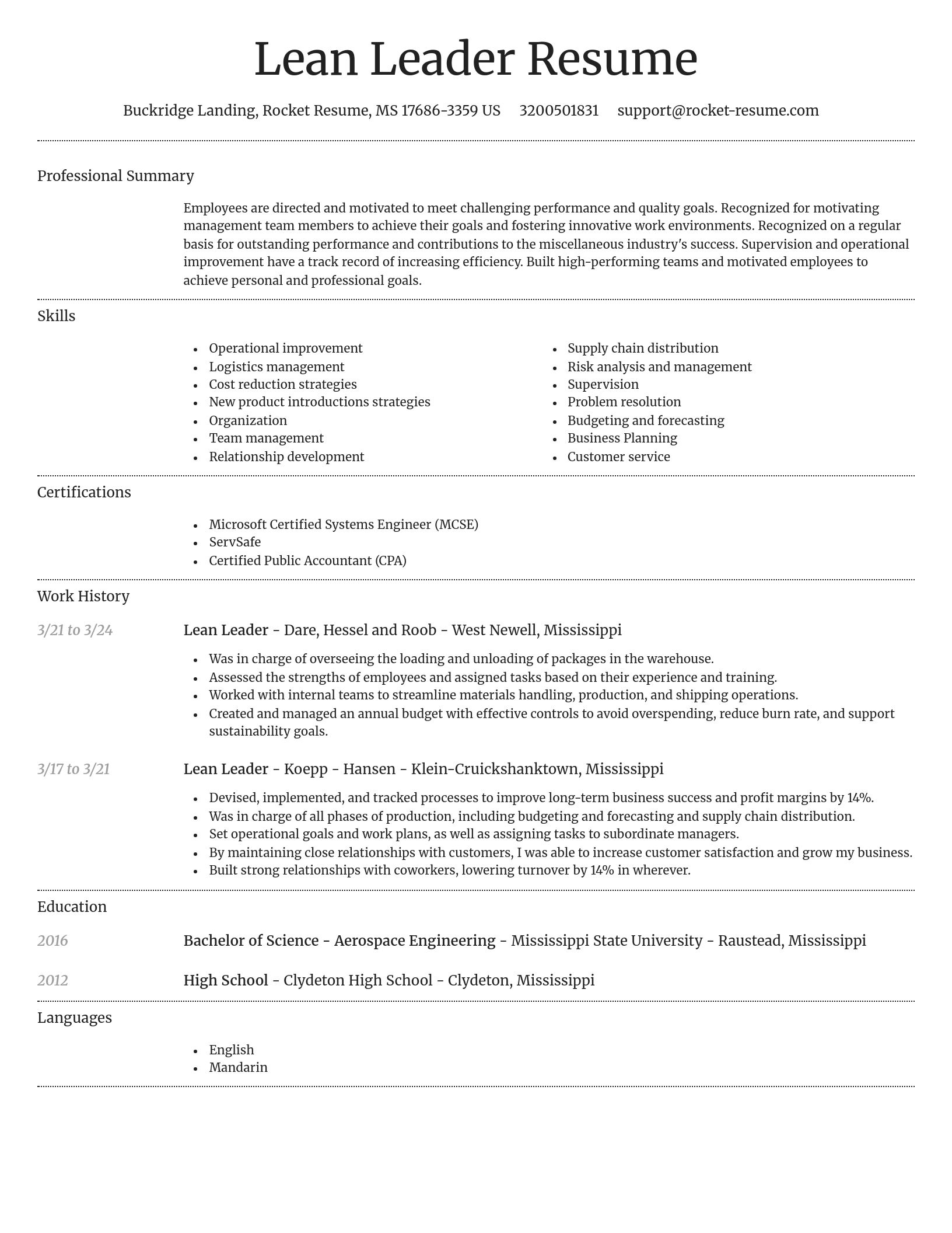 Dignified resume template